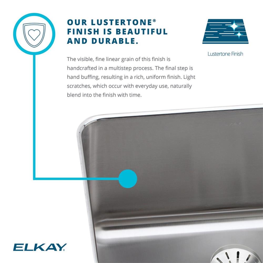 Elkay Lustertone Drop-In 19.5-in x 22-in Lustertone Single Bowl 1 