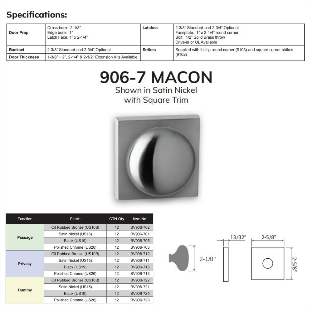 Delaney Hardware BV906-721 Door-Knobs - View #2