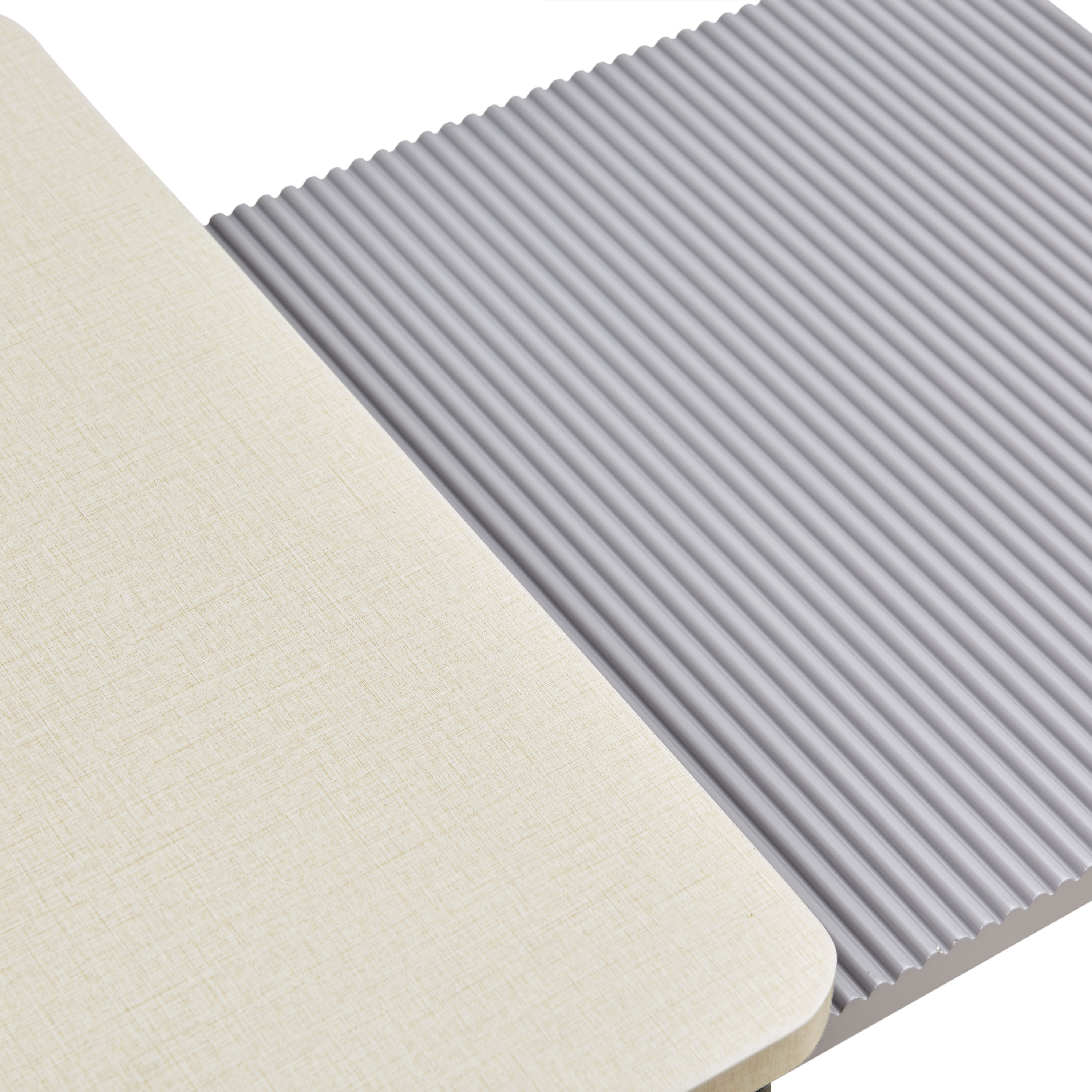 Modern Cream and Gray Textured 2-Piece Nesting Coffee Table Set