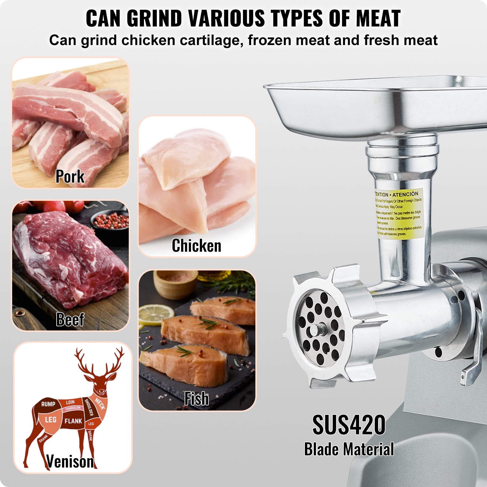 VEVOR RJBDTMC850WCO525RV1 Meat-Grinders - View #5