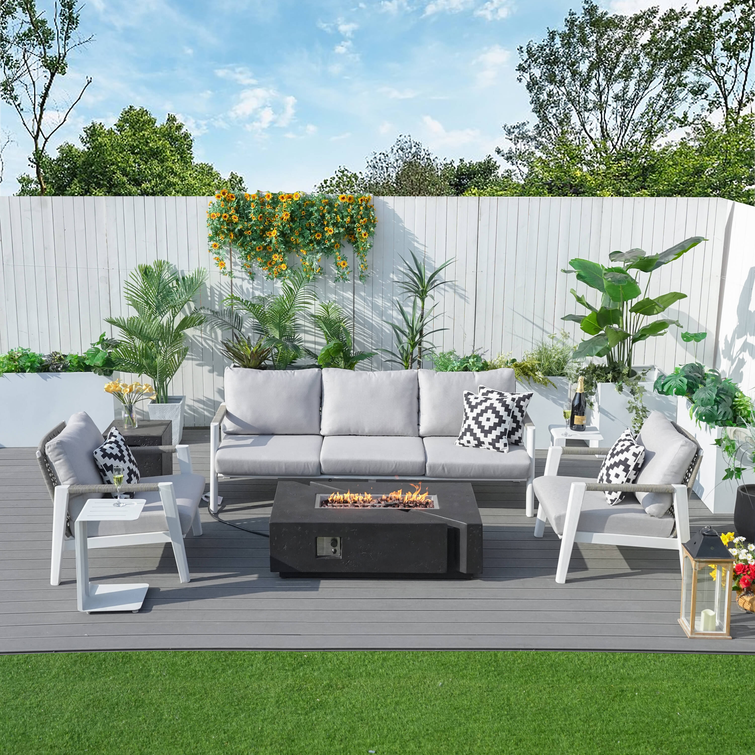 Direct Wicker DWG-2322W&24913BK Patio-Conversation-Sets - View #2