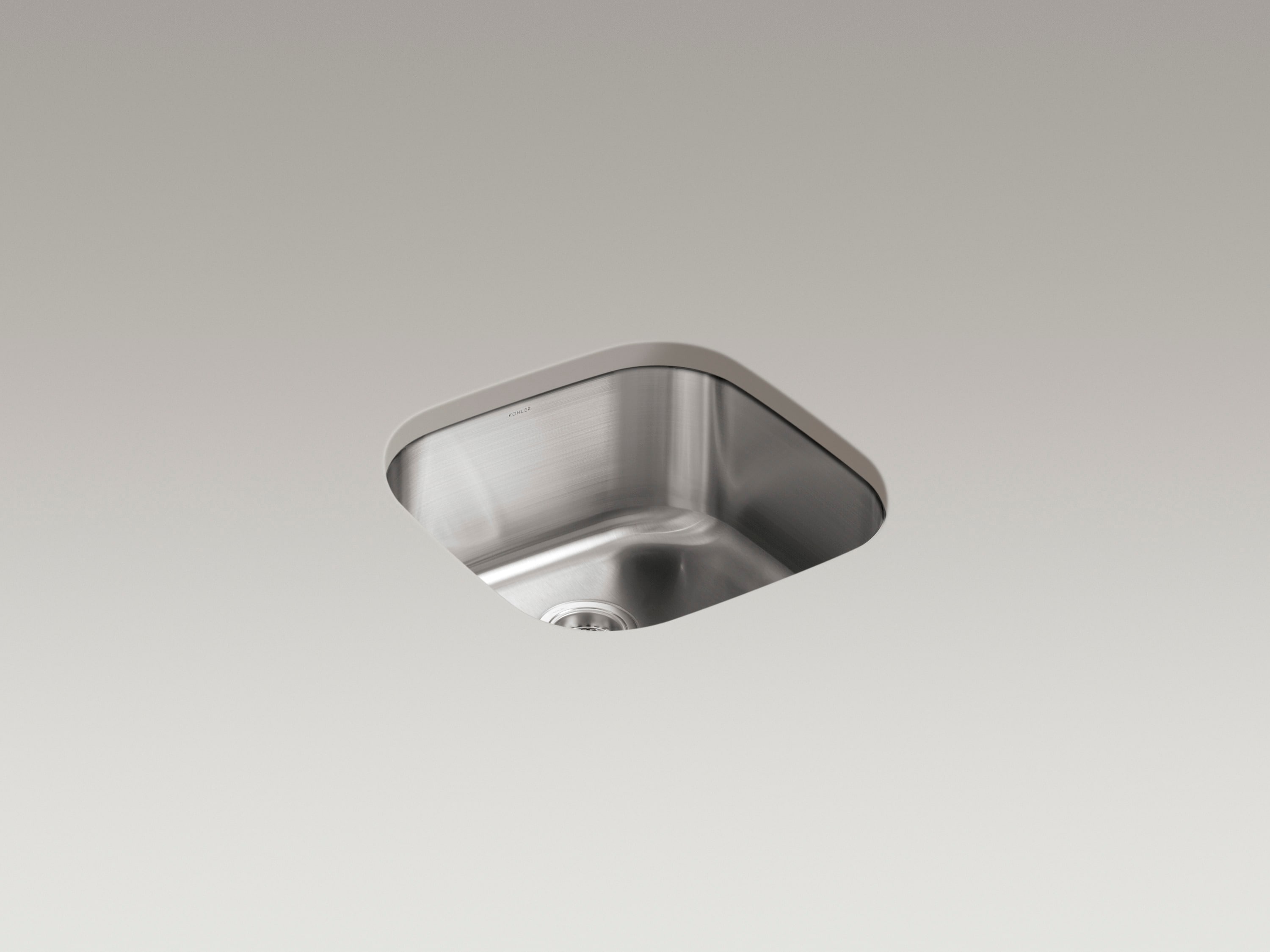 KOHLER Undertone Undermount 19.62-in x 19.63-in Stainless steel Single bowl 18 -Gauge Kitchen Sink