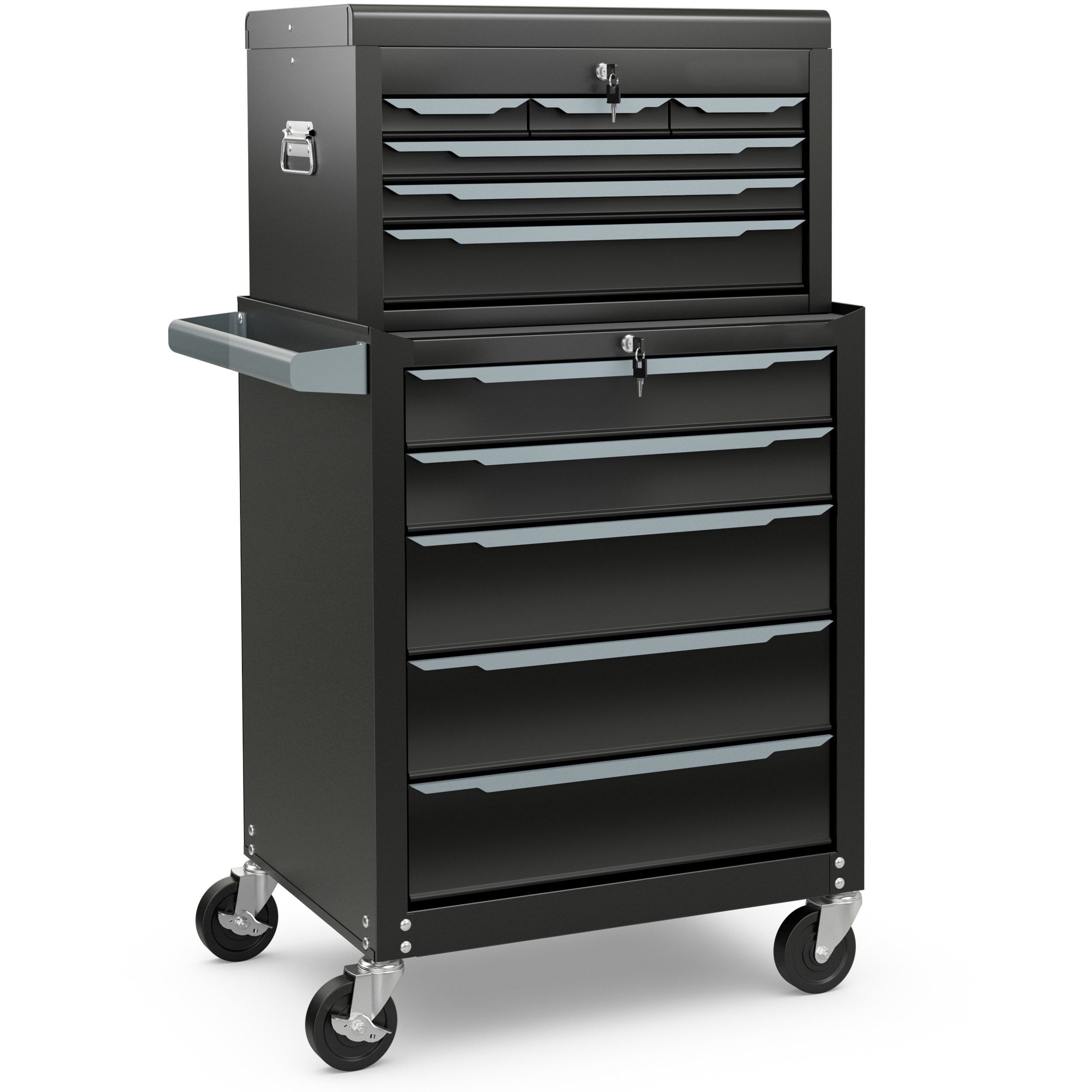 Slickblue 28W x 31.5H Rolling Tool Cabinet 11 Drawer Steel Storage Chest - Black