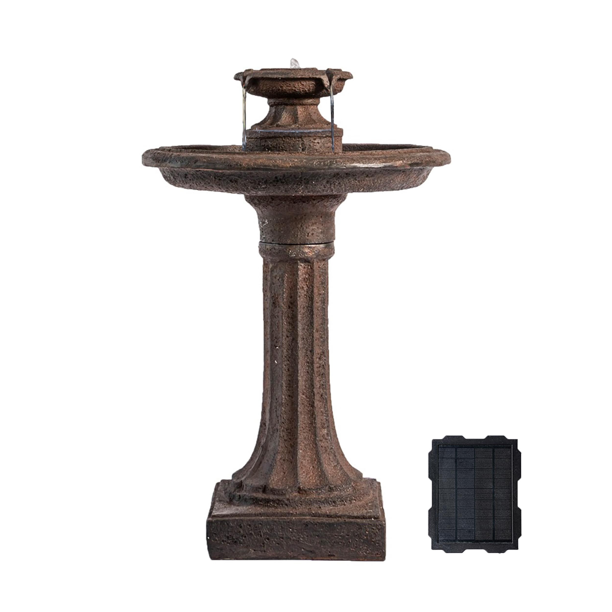 XBrand FT2455 28-Inches H Resin Water Solar Tiered Outdoor Fountain Pump Included