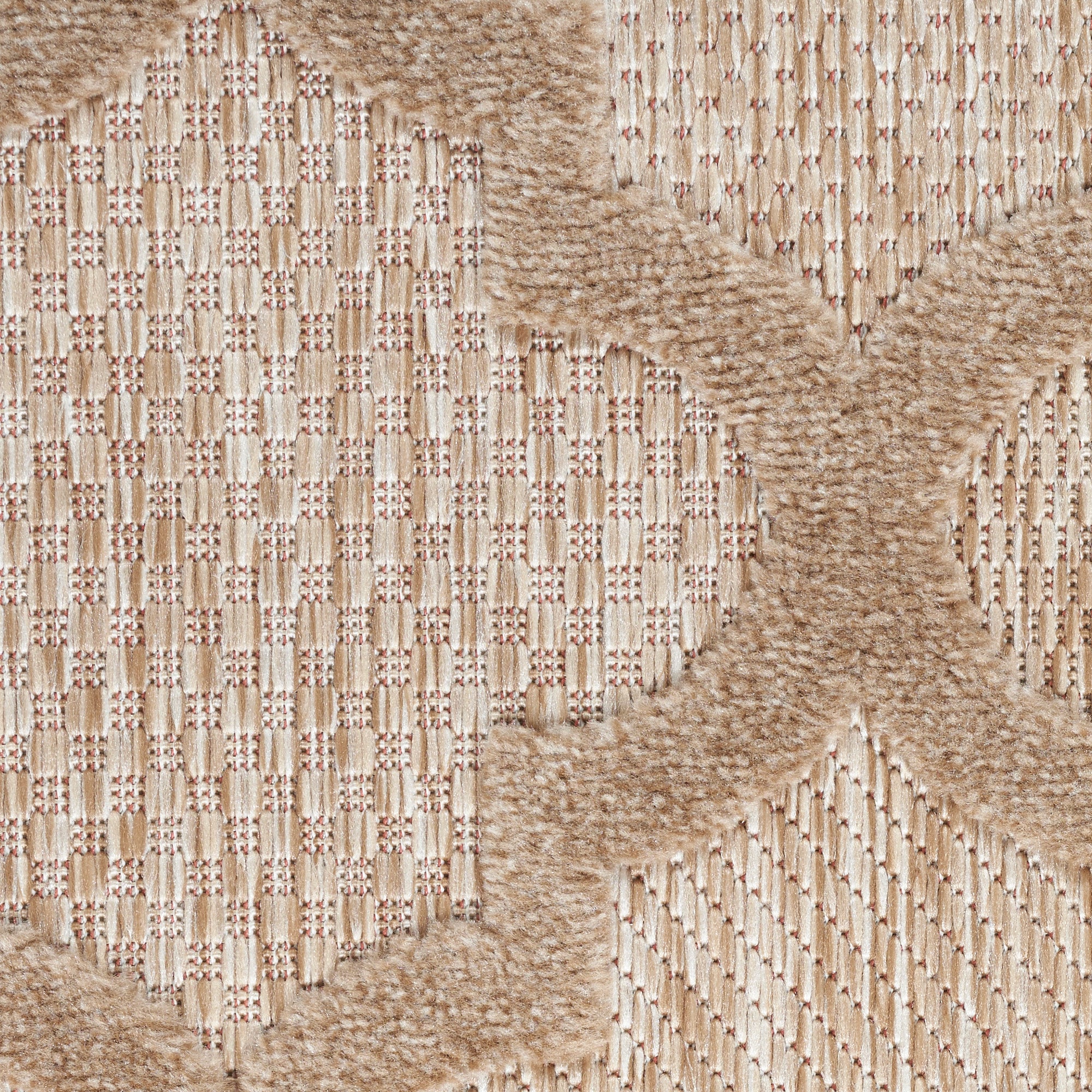 Taupe and Ivory Moroccan Trellis 7' x 10' Synthetic Area Rug