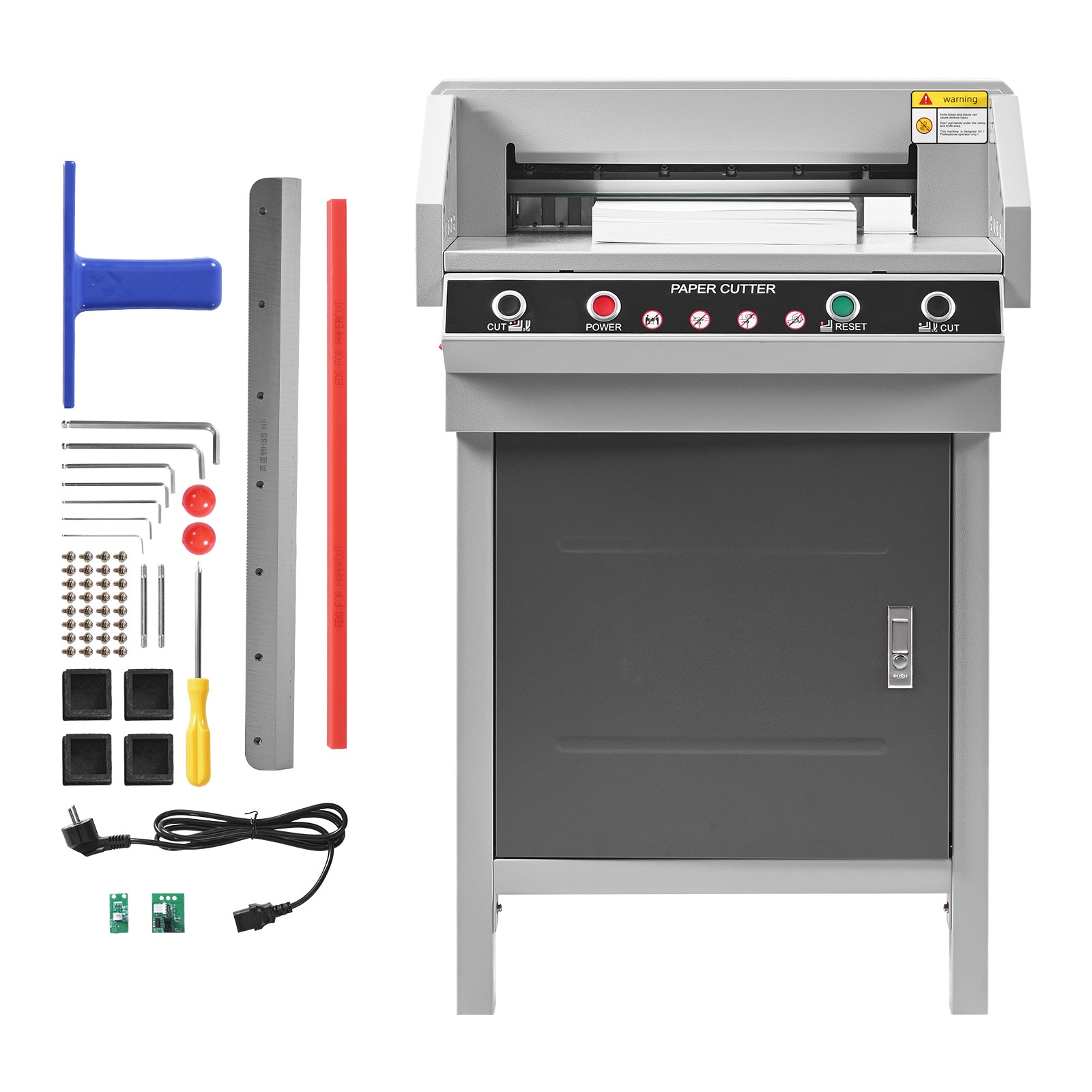 GIVIMO 500W Desktop Paper Cutting Machine 17.72-in Width 1.57-in Depth Electric Guillotine with Infrared Safety and Spare Blade