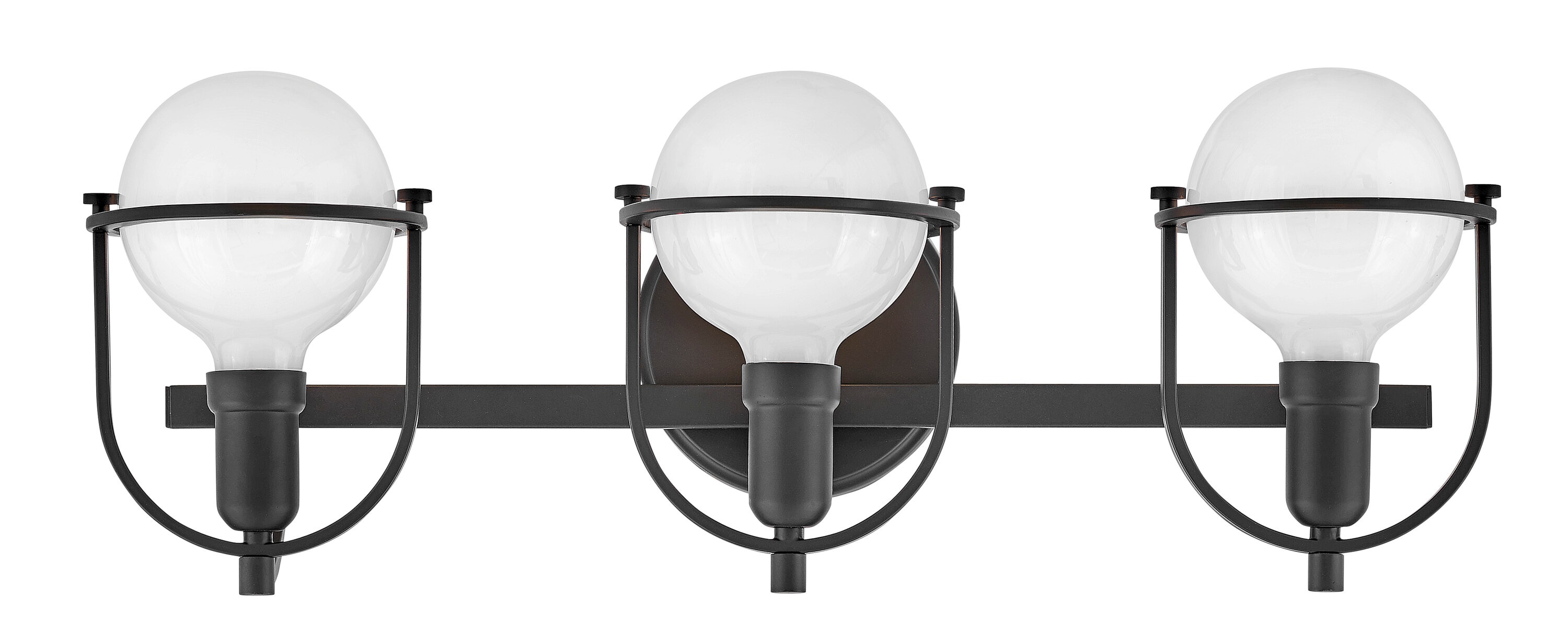Somerset Elegant Black 3-Light Vanity Fixture with Vintage Appeal
