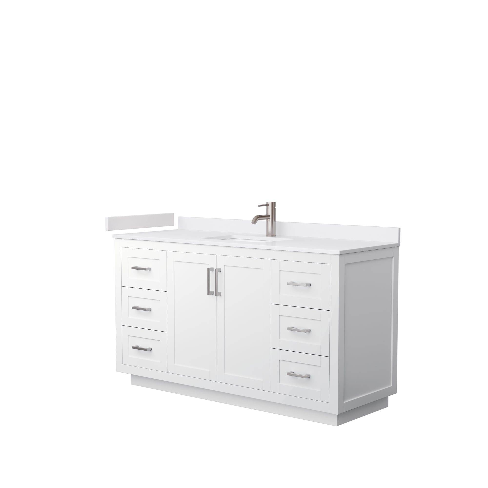 Wyndham Collection Miranda 60-in White Undermount Single Sink Bathroom ...