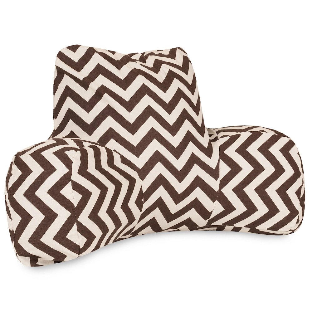 Majestic Home Goods  Reading Pillow Chevron Chocolate