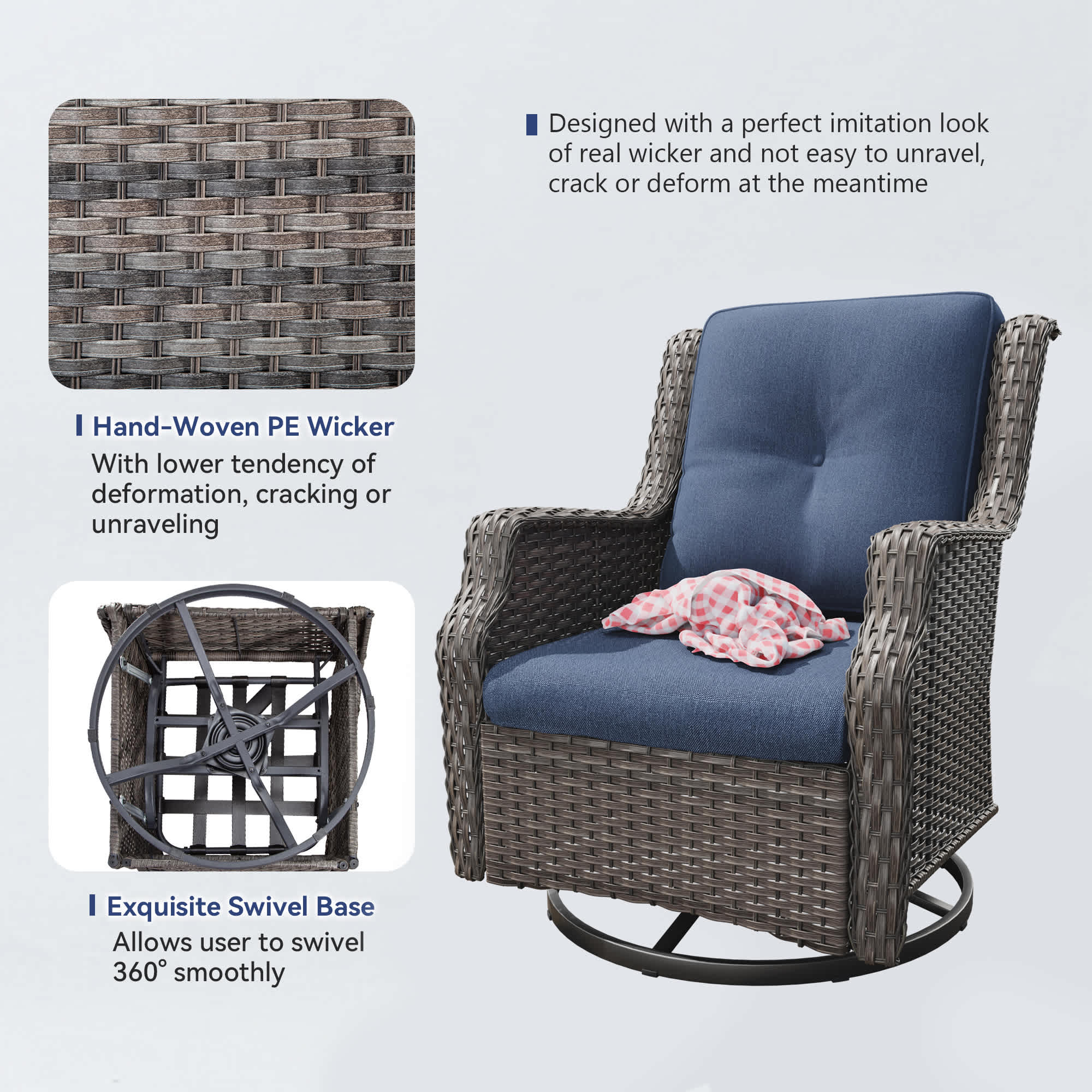 Bestier USLOW-M72-DPB-B2 Patio-Chairs - View #2