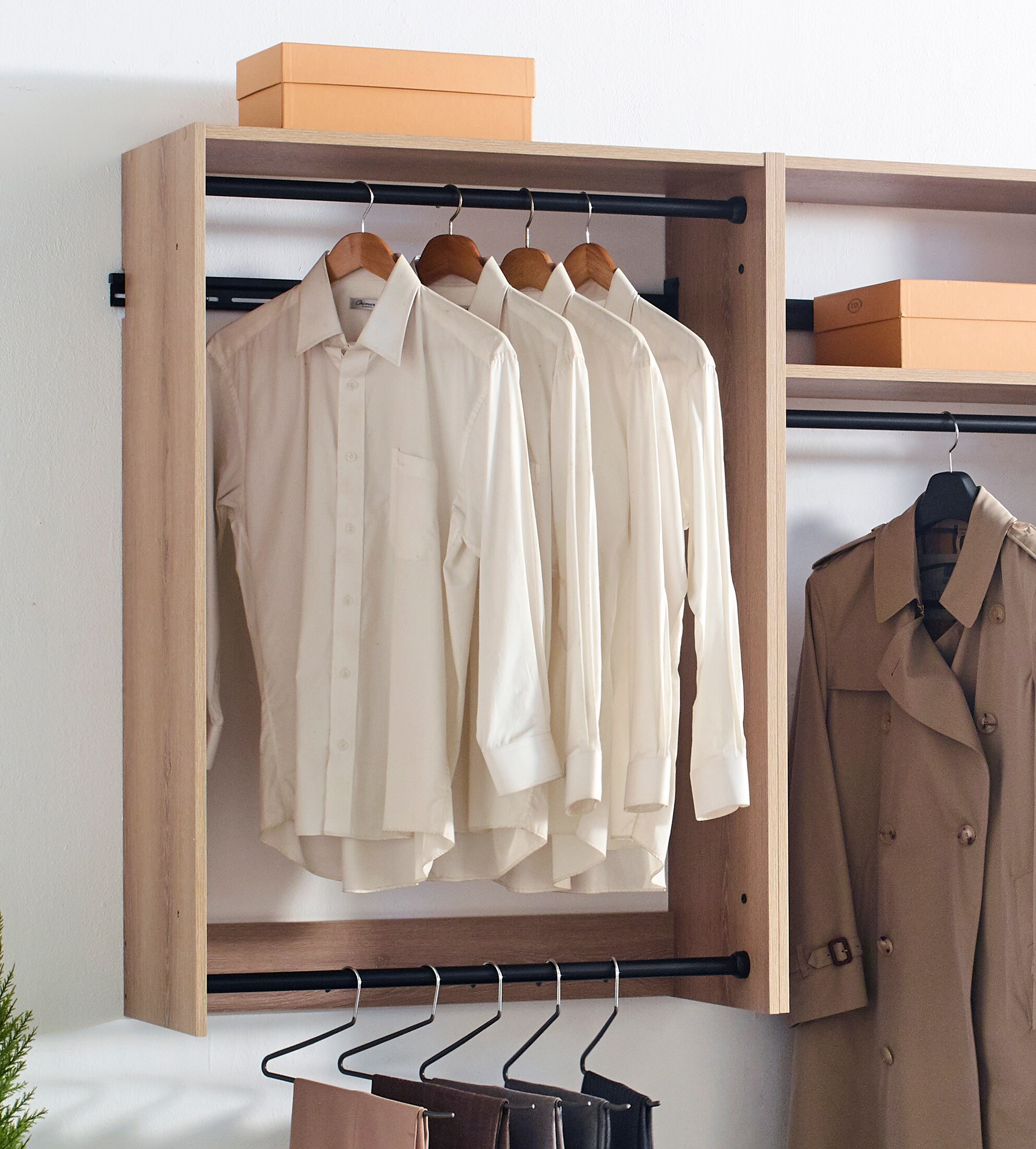 Klair Living DEVI-ABCD OAK Wood-Closet-Kits - View #3