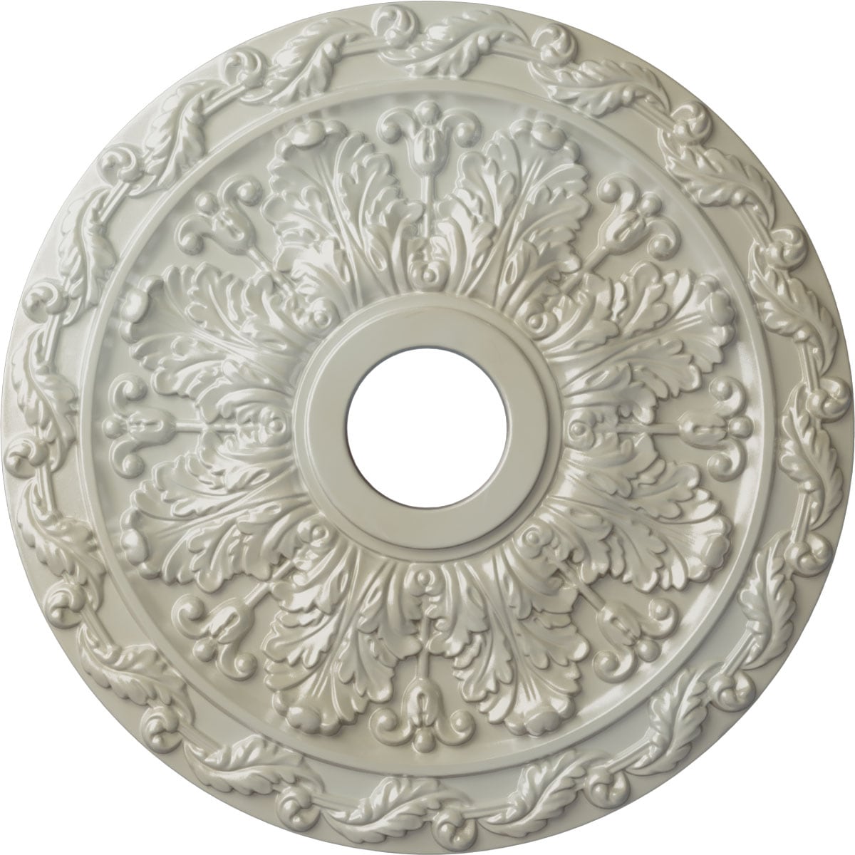 Ekena Millwork CM19SPFBS Spring Leaf 19.875-in W x 19.875-in L Painted Flash Blue Polyurethane Whole Ceiling Medallion