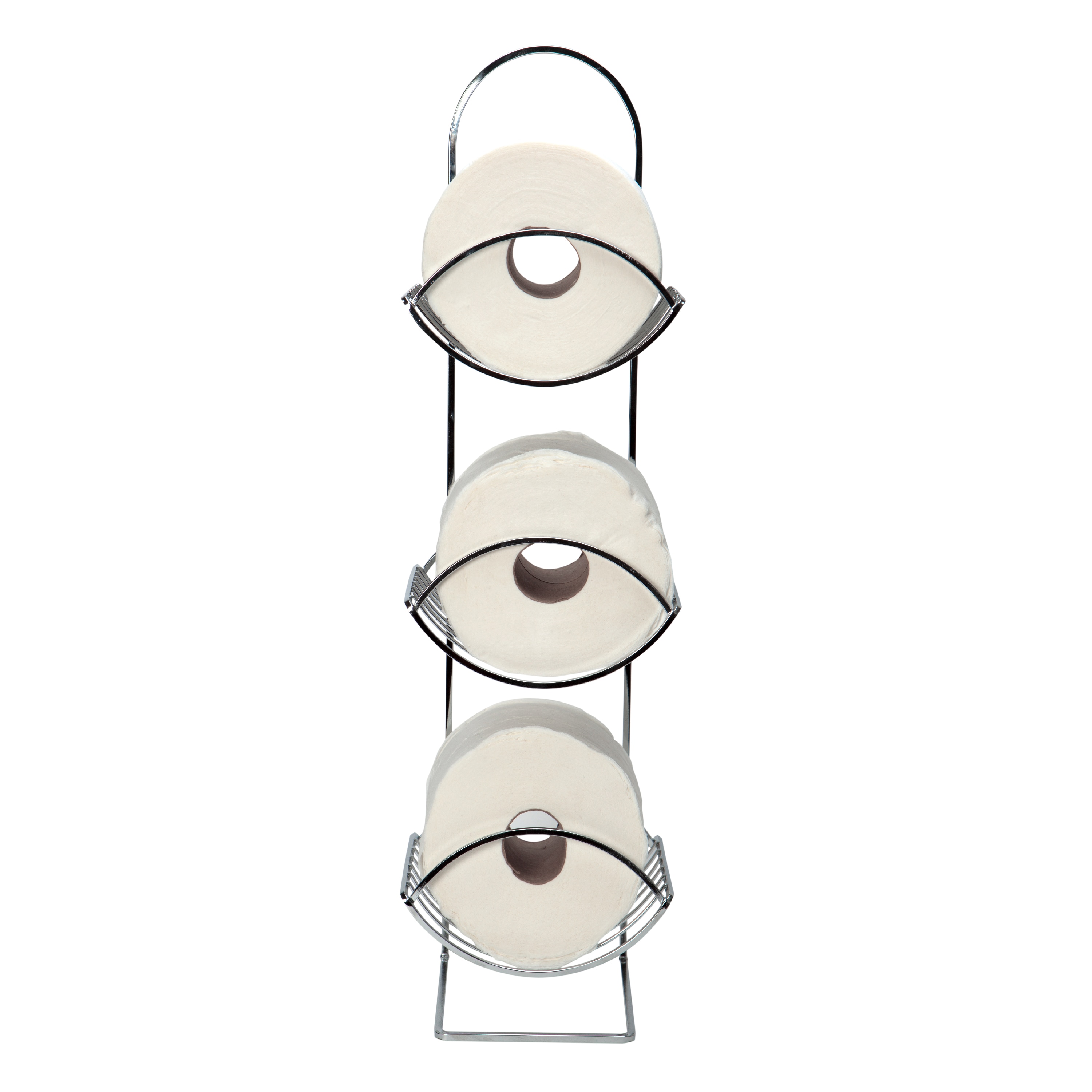 Bath Bliss 26559-CHR Chrome Freestanding Basket Toilet Paper Holder 3 -Rolls