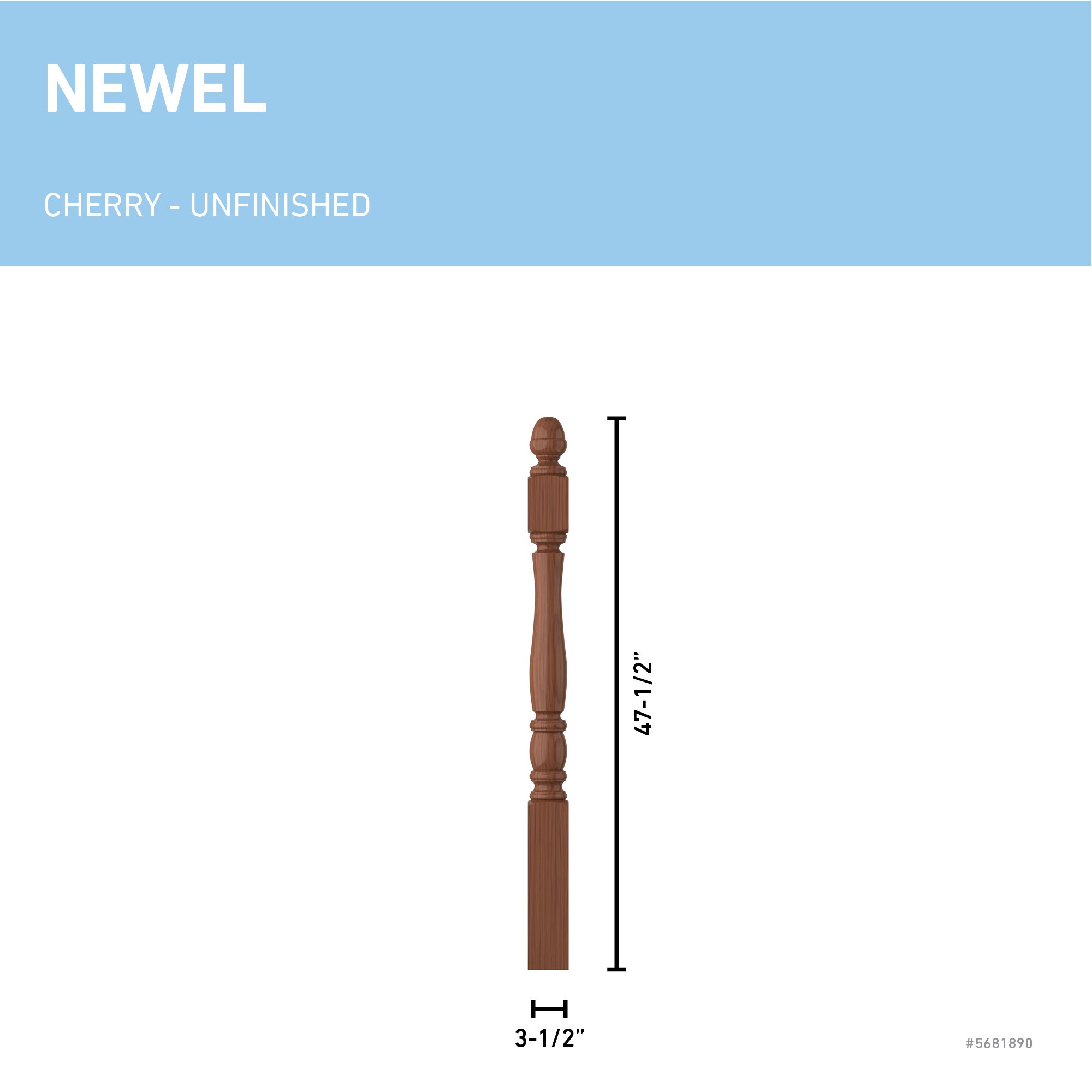 L.J. Smith Stair Systems LJP-3340-C Interior-Stairpart-Newel-Posts - View #3