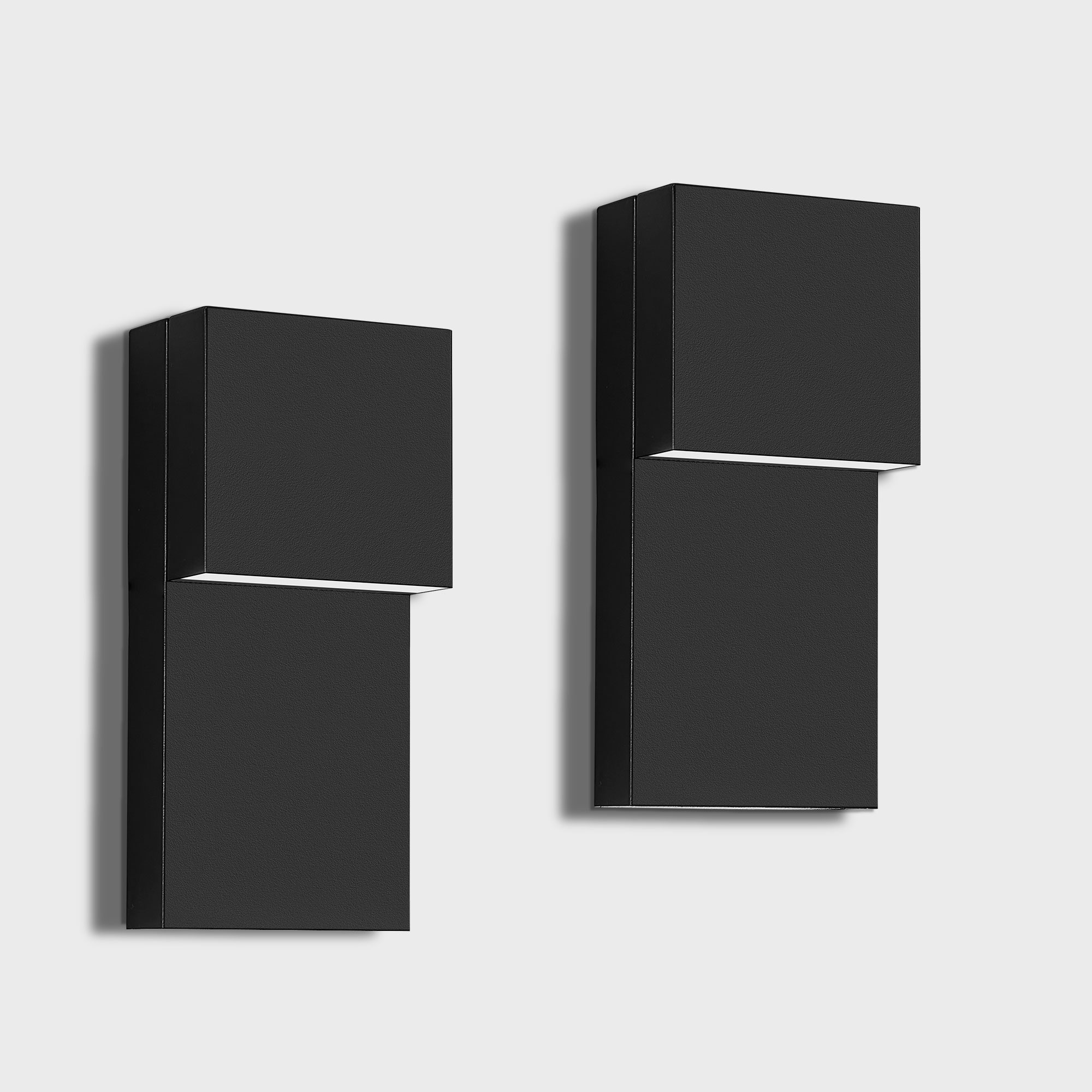 LOBREG  Weather Resistant 2 Pack 11.8 in Black Exterior Wall Sconce Minimalist Outdoor Wall Light