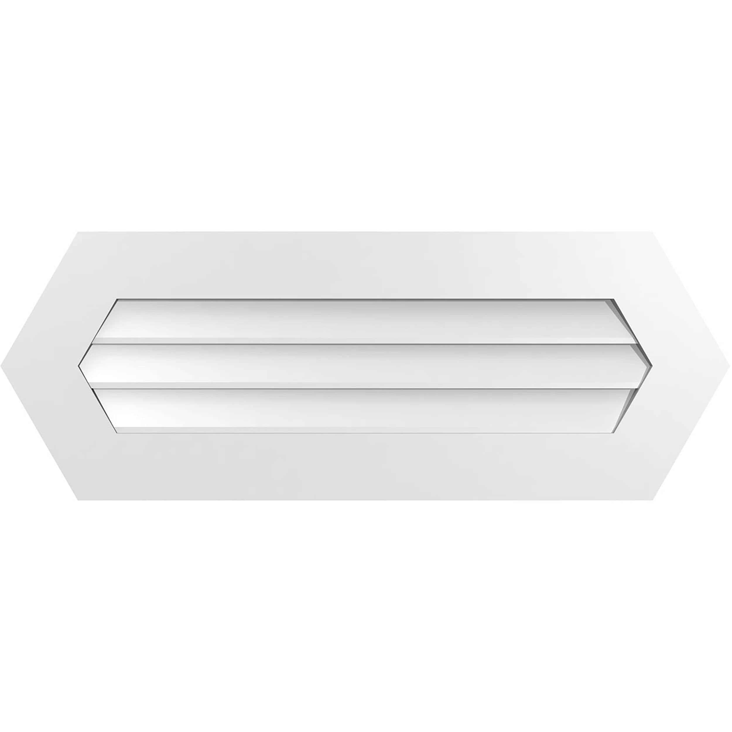 Ekena Millwork GVPHP38X1401SN 38-Inches x 14-Inches Off-white Peaked PVC Gable Louver Vent