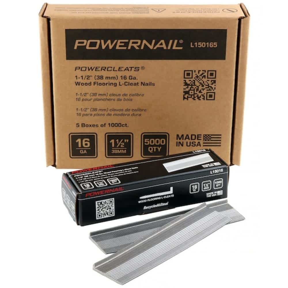 Powernail Collated Flooring Nail 1-1/2 in L 16 L-Head Head 5000 PK L150165 #L150165