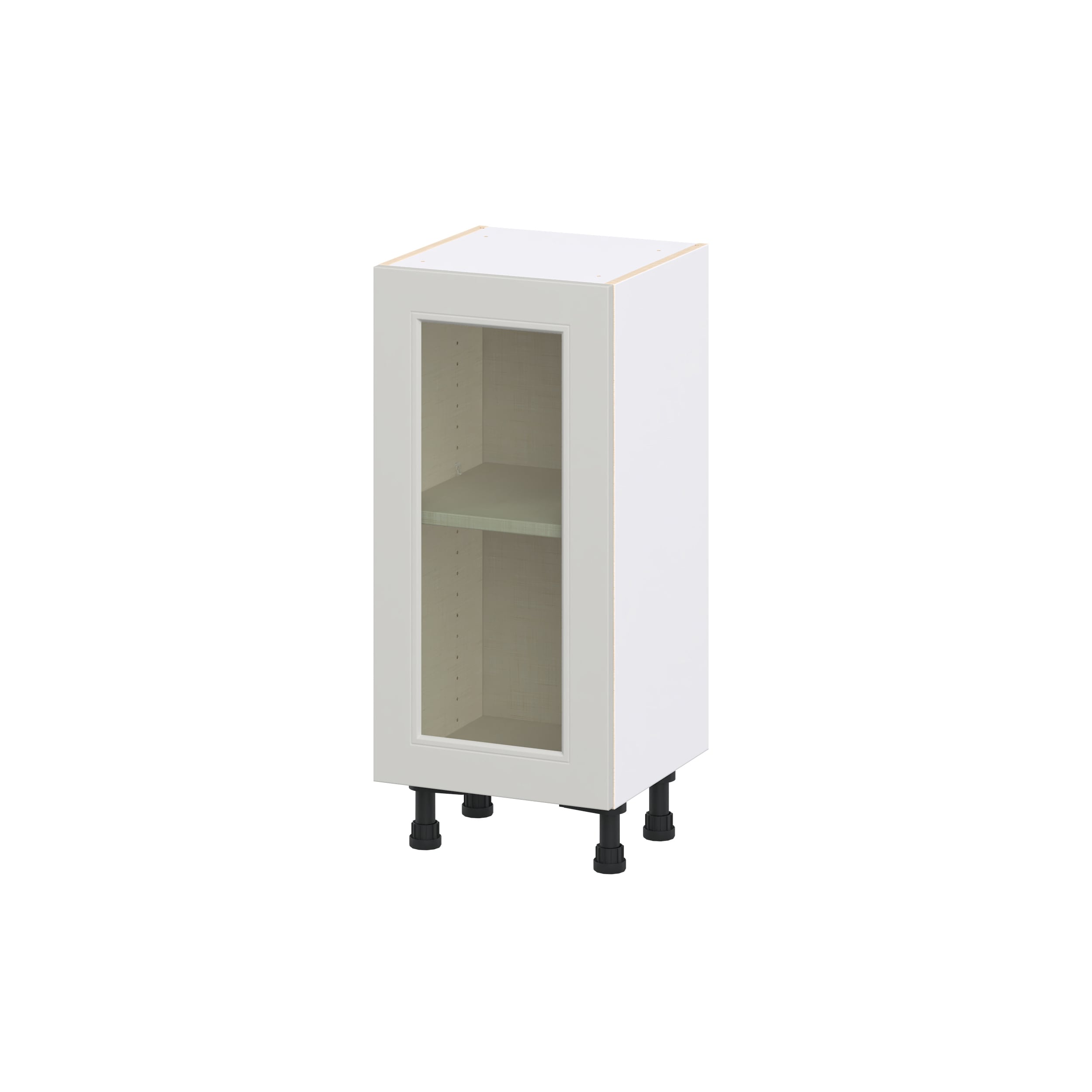 Hugo&Borg DSBG1514FH(L/R)-BE Belcourt 15-in W x 34.5-in H x 14.75-in D Painted Light Gray Painted Base Fully Assembled Cabinet Recessed Panel Shaker - Thumbnail