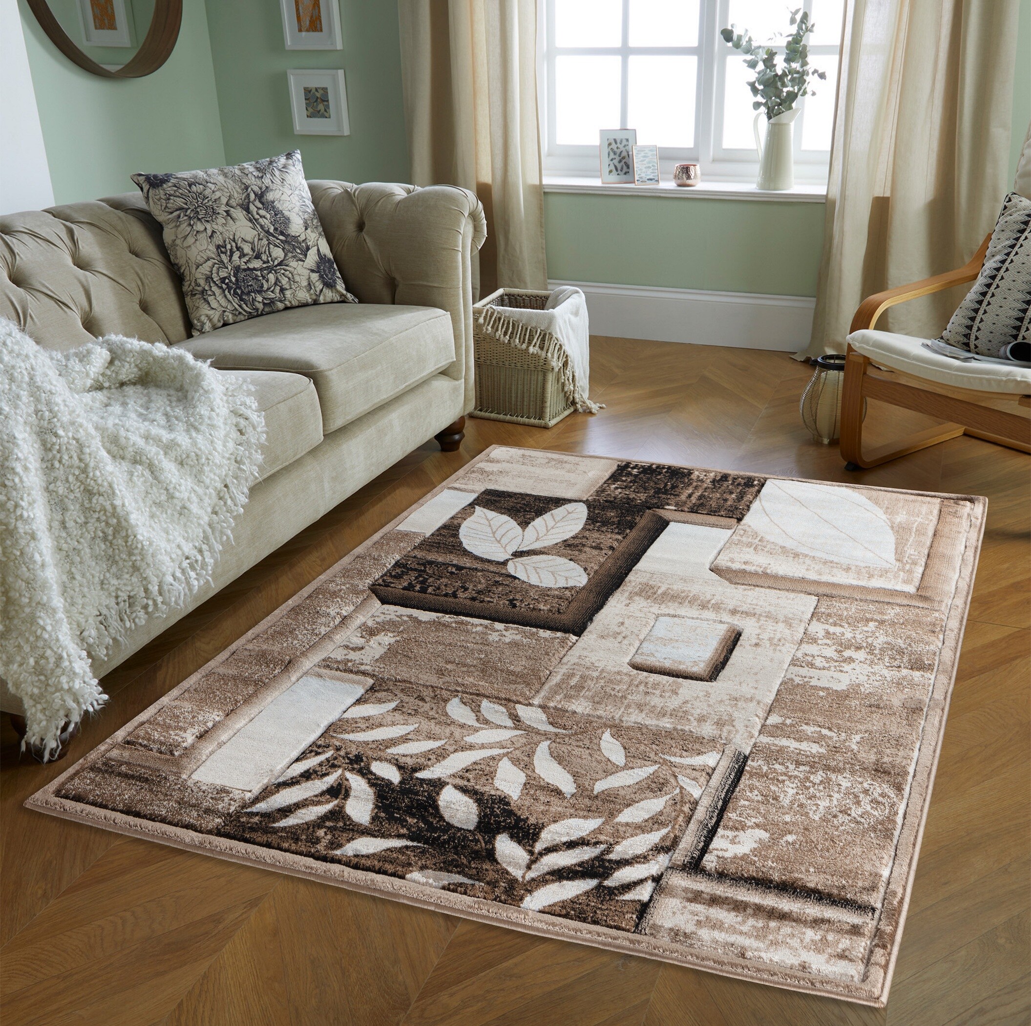 MDA Rugs GM68710 Glamour 6 x 9 (ft) Polypropylene Brown/Cream Rectangular Indoor Abstract Area rug