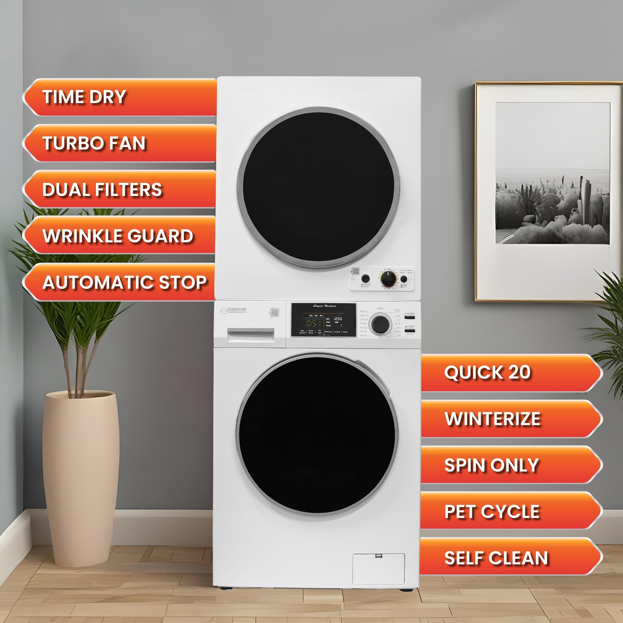 Equator Advanced Appliances EW 826 + ED 850 S Combo-Washer-And-Dryer - View #13