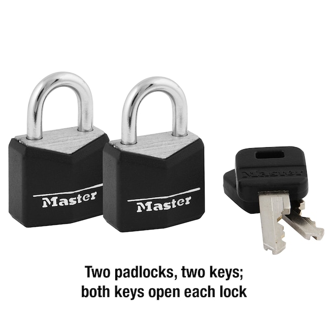 Master Lock 2-Pack 0.88-in Aluminum Keyed Padlock Master Lock 2-Pack 0.88-in Aluminum Keyed Padlock