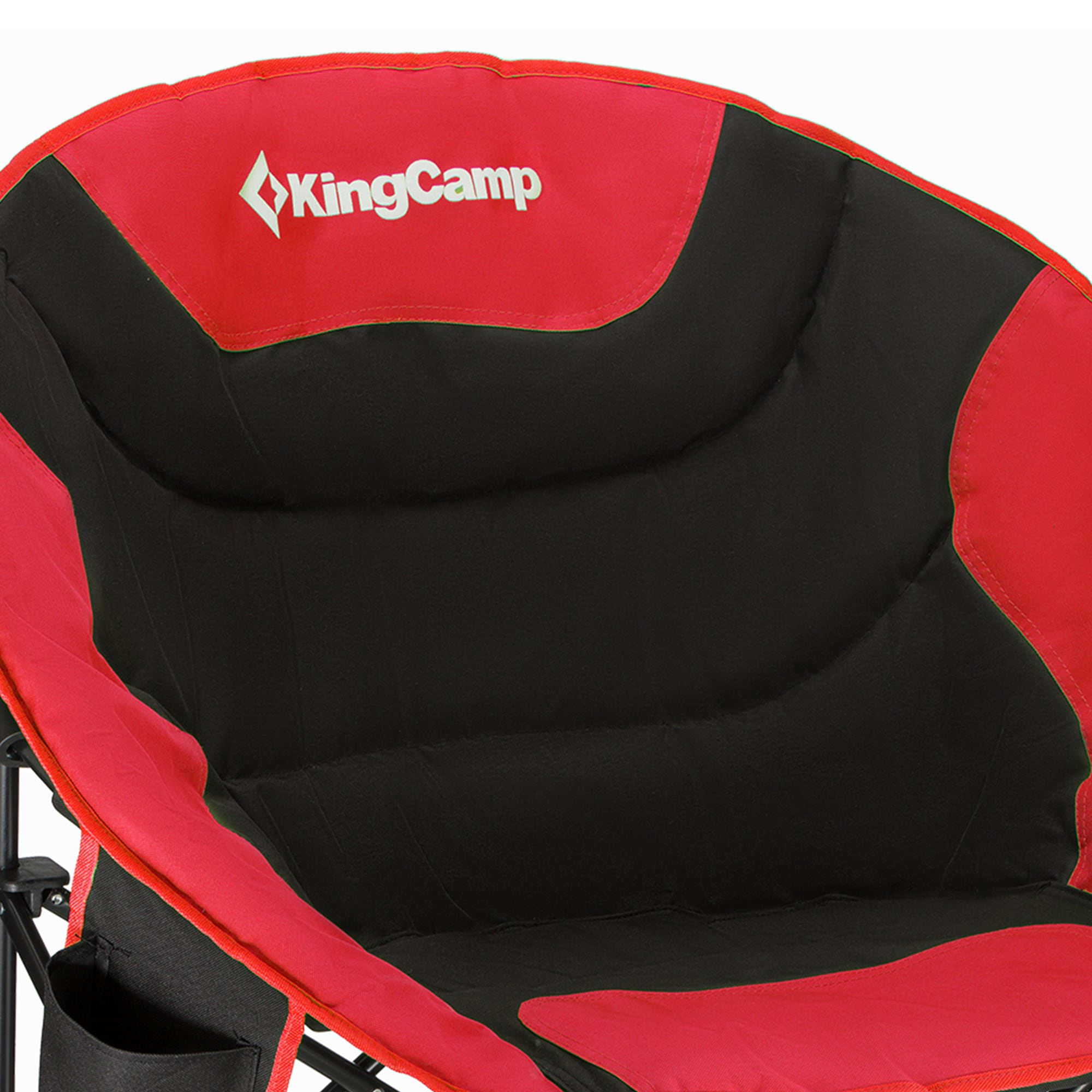 KingCamp Oversized Black and Red Folding Saucer Camping Chair