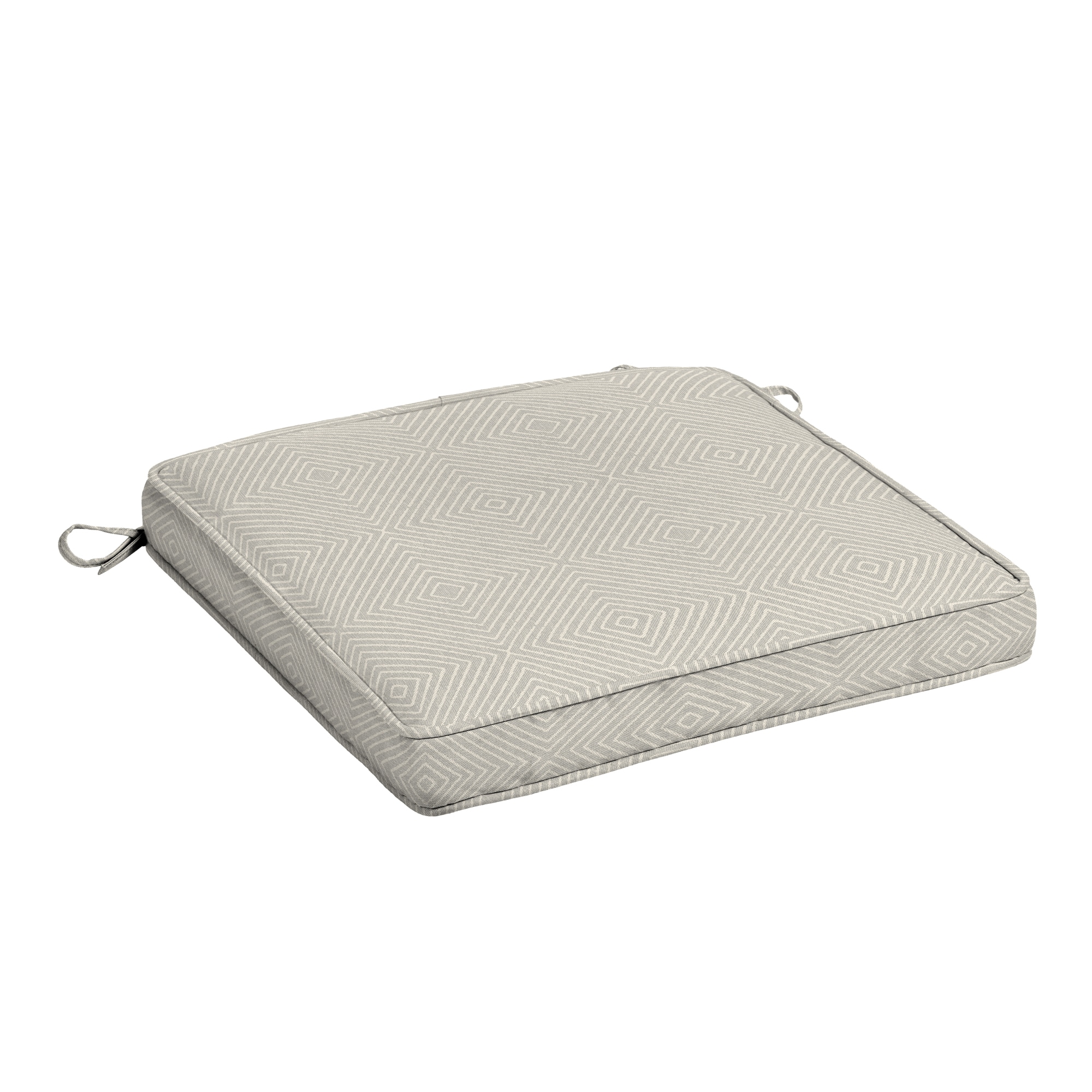 allen + roth with STAINMASTER XQ08417B-9C8 20-in x 20-in Grey Diamond Texture Patio chair cushion