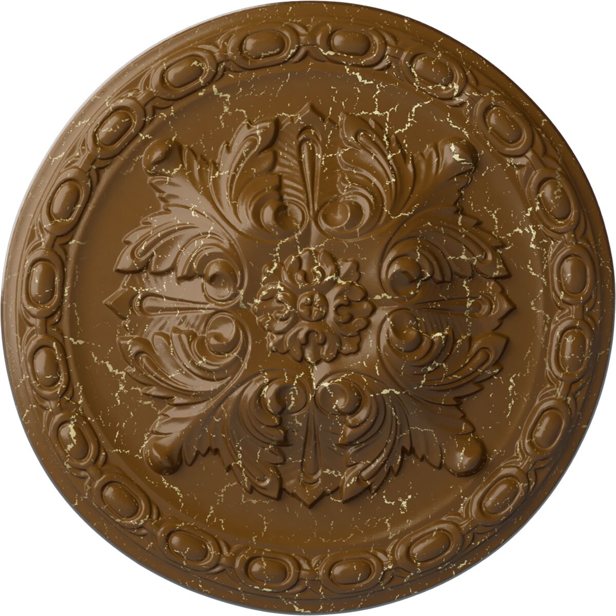 Ekena Millwork CM12STSTC Stockport 11.75-in W x 11.75-in L Painted Smokey Topaz Crackle Polyurethane Whole Ceiling Medallion