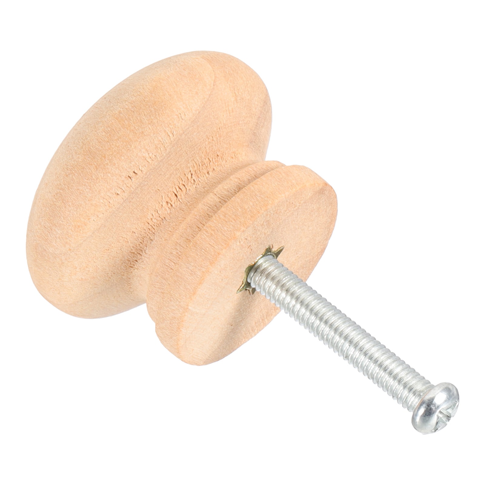 PATIKIL Bifold Door Hardware 1.3inch Bi-Fold Door Round Wood Knob Cabinet Knobs Closet Hardware Repair Part Kit for Folding Closet Sliding Brown