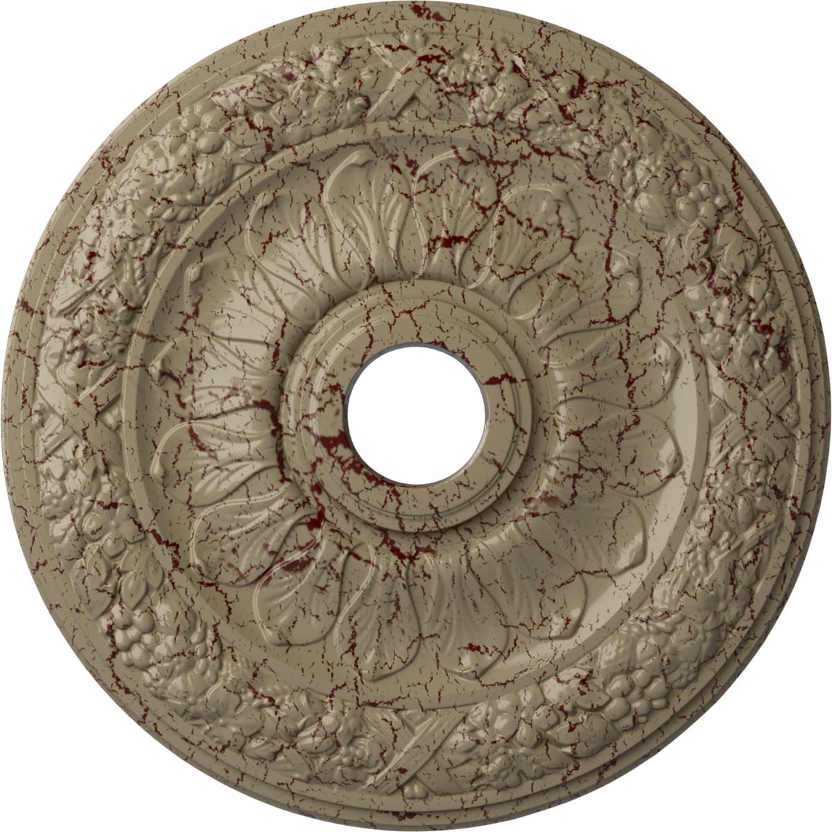 Ekena Millwork CM24SWGDC Swindon 24-in W x 24-in L Gobi Desert Crackle Polyurethane Ceiling Medallion