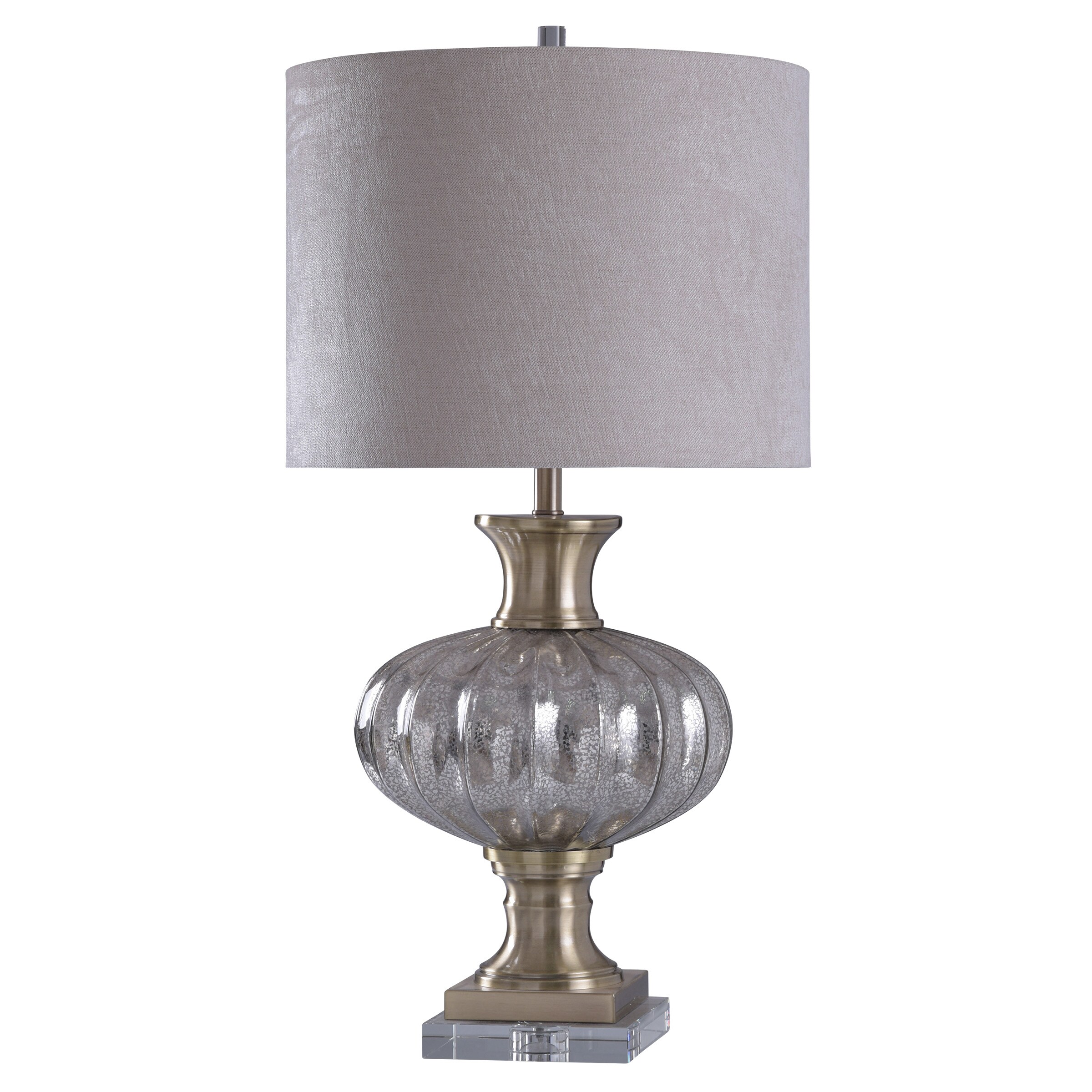 StyleCraft Home Collection L316374DS 36-in Gold, Silver 3-way Table Lamp with Fabric Shade