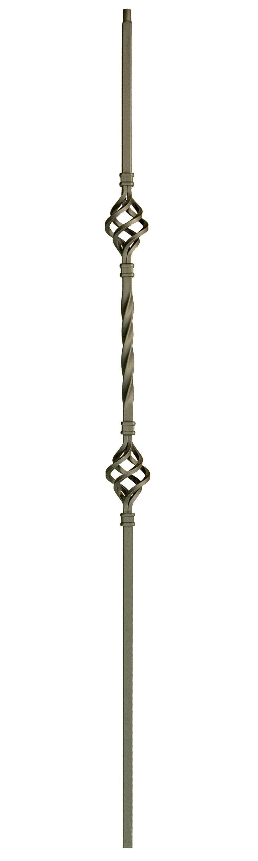 WM Coffman 800957 44-in x 0.5-in Flat Black Wrought Iron Pin Top Single Basket Stair Baluster