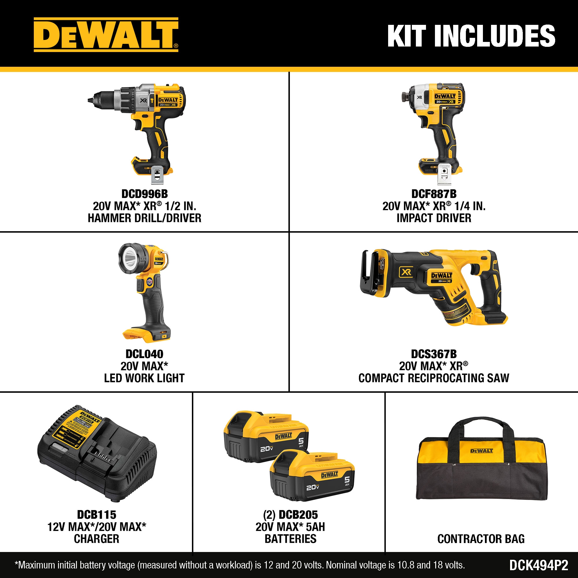 DEWALT DCK494P2 Combo-Kits - View #2