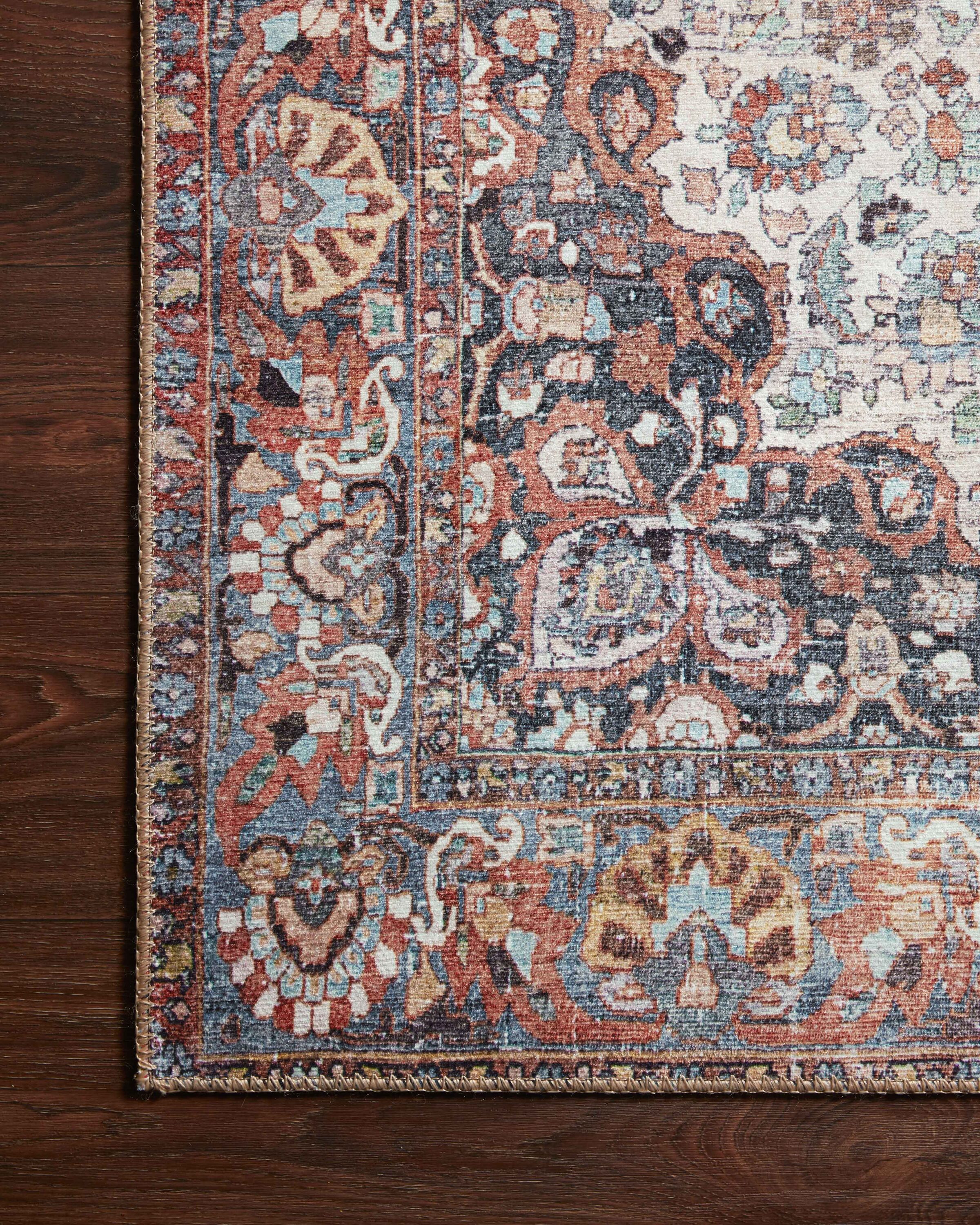 Wynter Red and Multicolor Synthetic Oriental Area Rug 8'-6" x 11'-6"