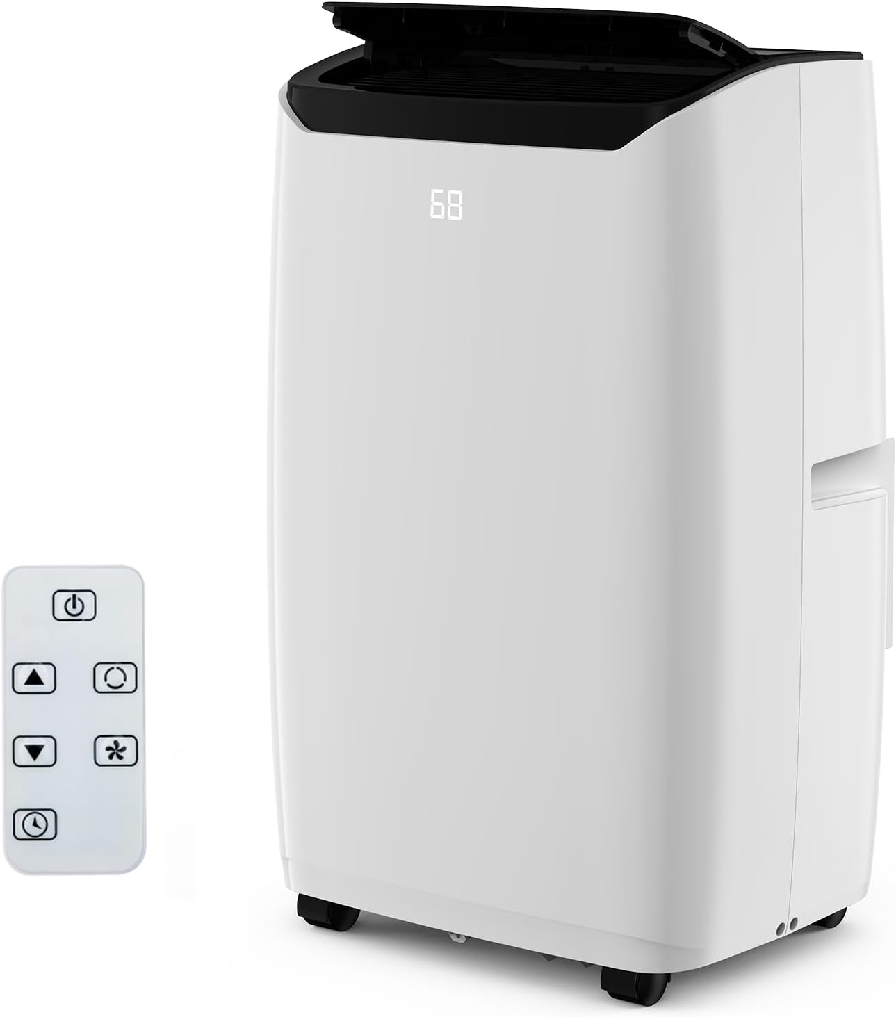 IdealHouse 14000 BTU Quiet Portable Air Conditioner With Powerful Cooling Dehumidifier Sleep Mode Timer Remote White Covers 750 Sq Ft For Room Use