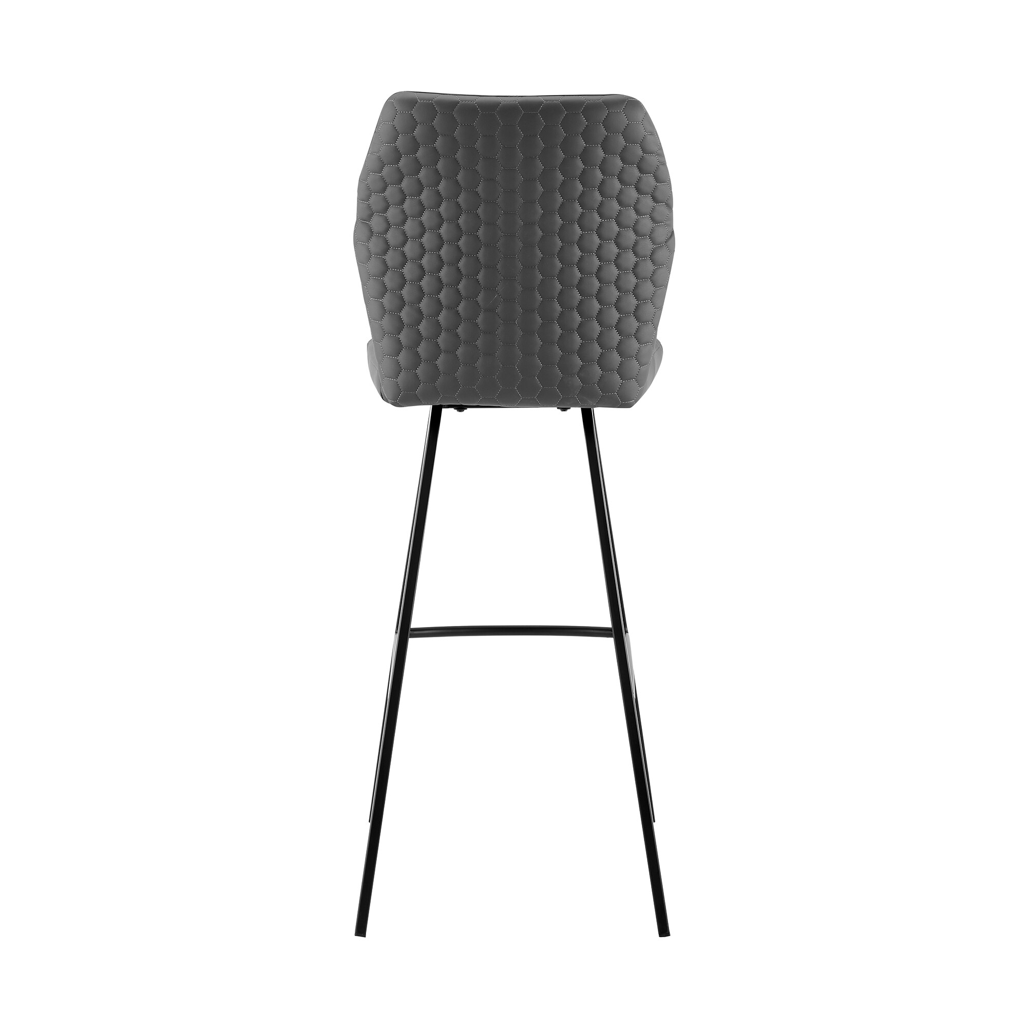 Armen Living Tandy Gray 26 In H Counter Height Upholstered Metal Bar Stool Back In The Bar 9960