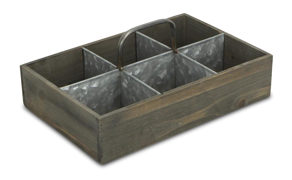 Cheung's 5280 Trays and Caddies 9-in x 13.5-in Brown 6 Divided Rectangle Serving Caddy