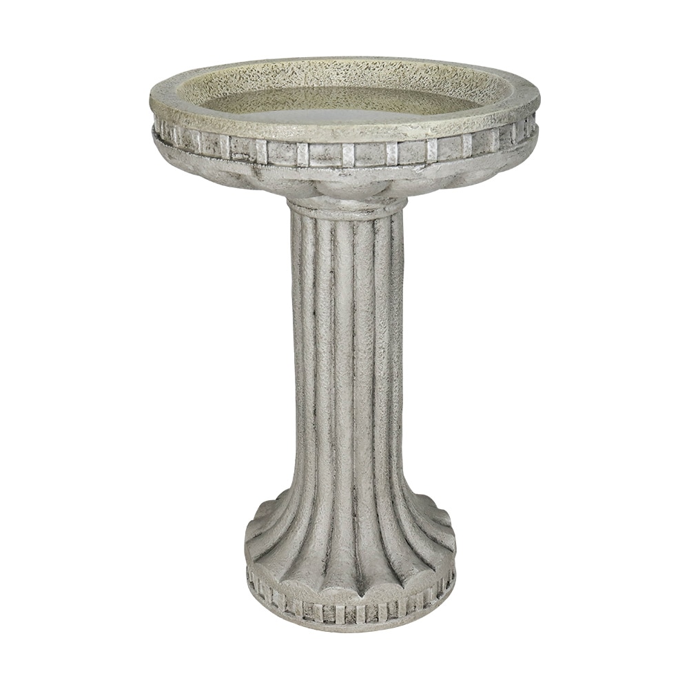 Watnature SJ30034 24-in H Concrete Tiered Outdoor Fountain with Birdbath