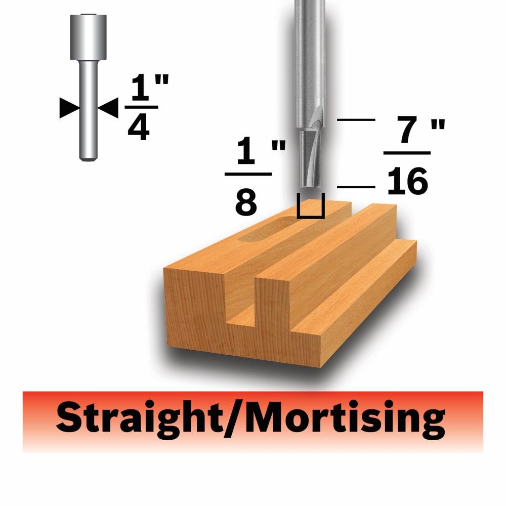 Bosch 1/8-in Solid Carbide Straight Router Bit in the Straight