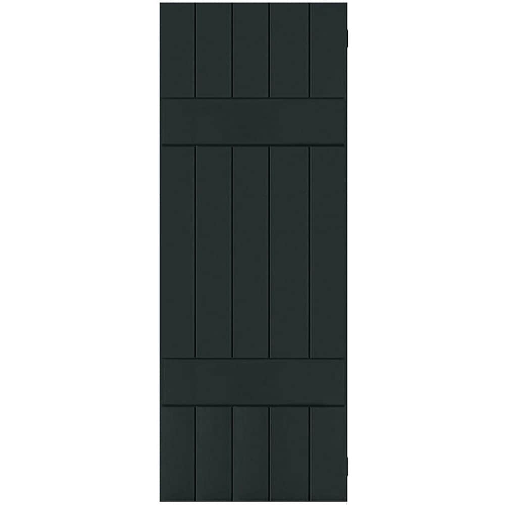 Ekena Millwork RWB18X050DGM 18-in W x 50-in H Black Forest Green Board and batten Wood Exterior Shutters ( 2 -Pack )