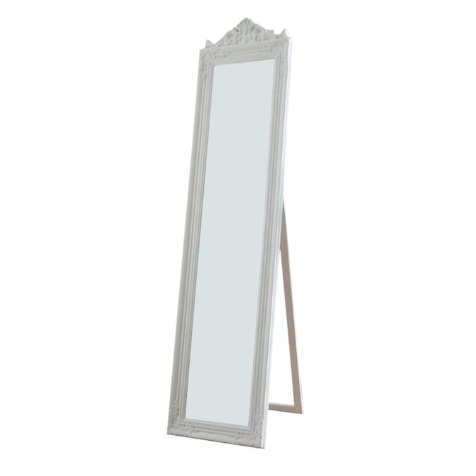 Benzara Full Length Standing Mirror, White Decorative Full Length Mirror