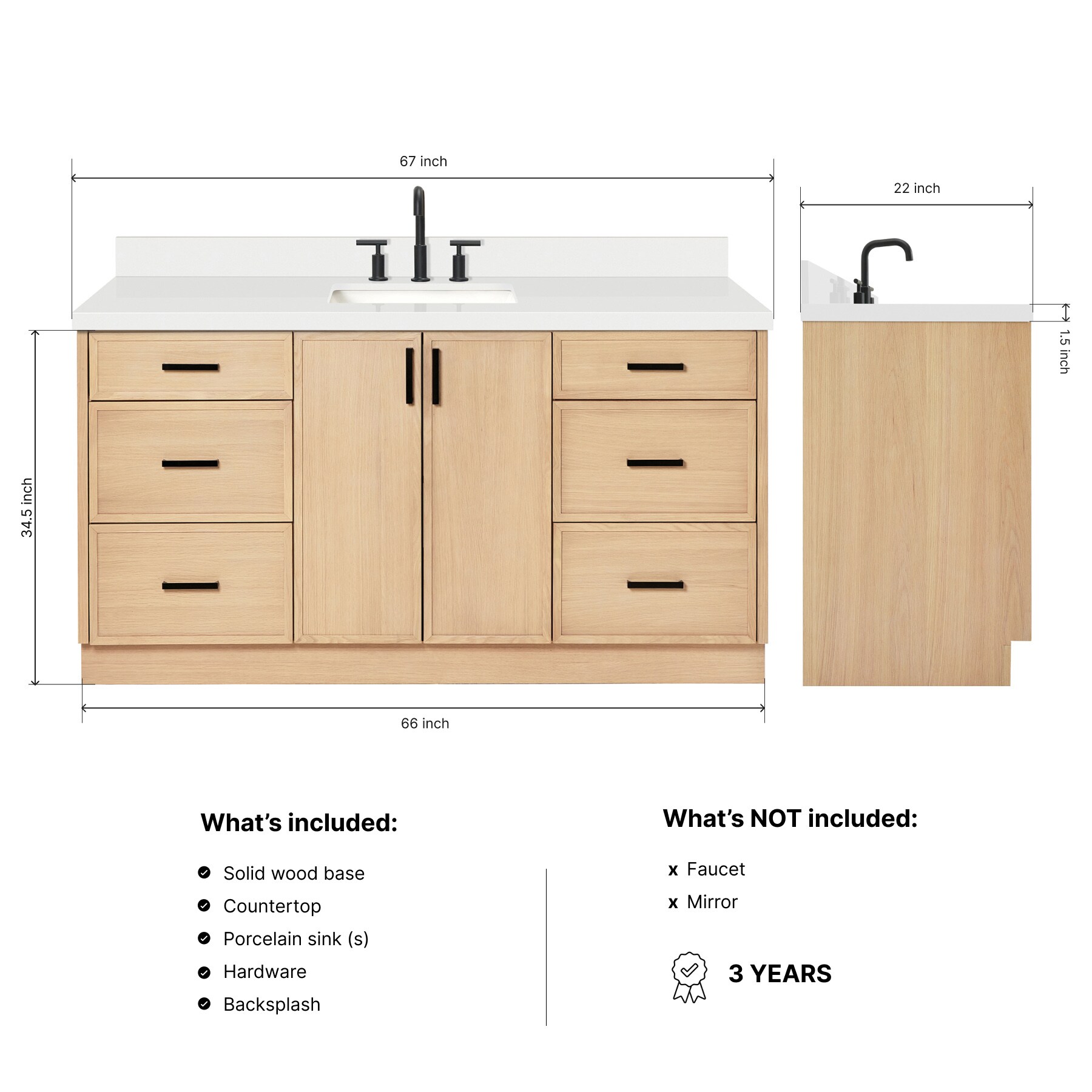 ARIEL K67WQRVOWOA Bath-Vanity-Combo - View #7