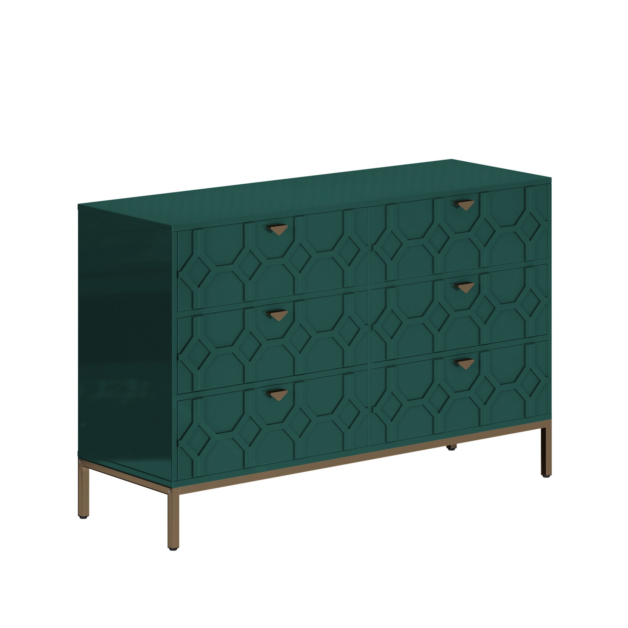 Clihome 6 drawers cabinet Green 6-Drawer Accent Chest in the Chests ...