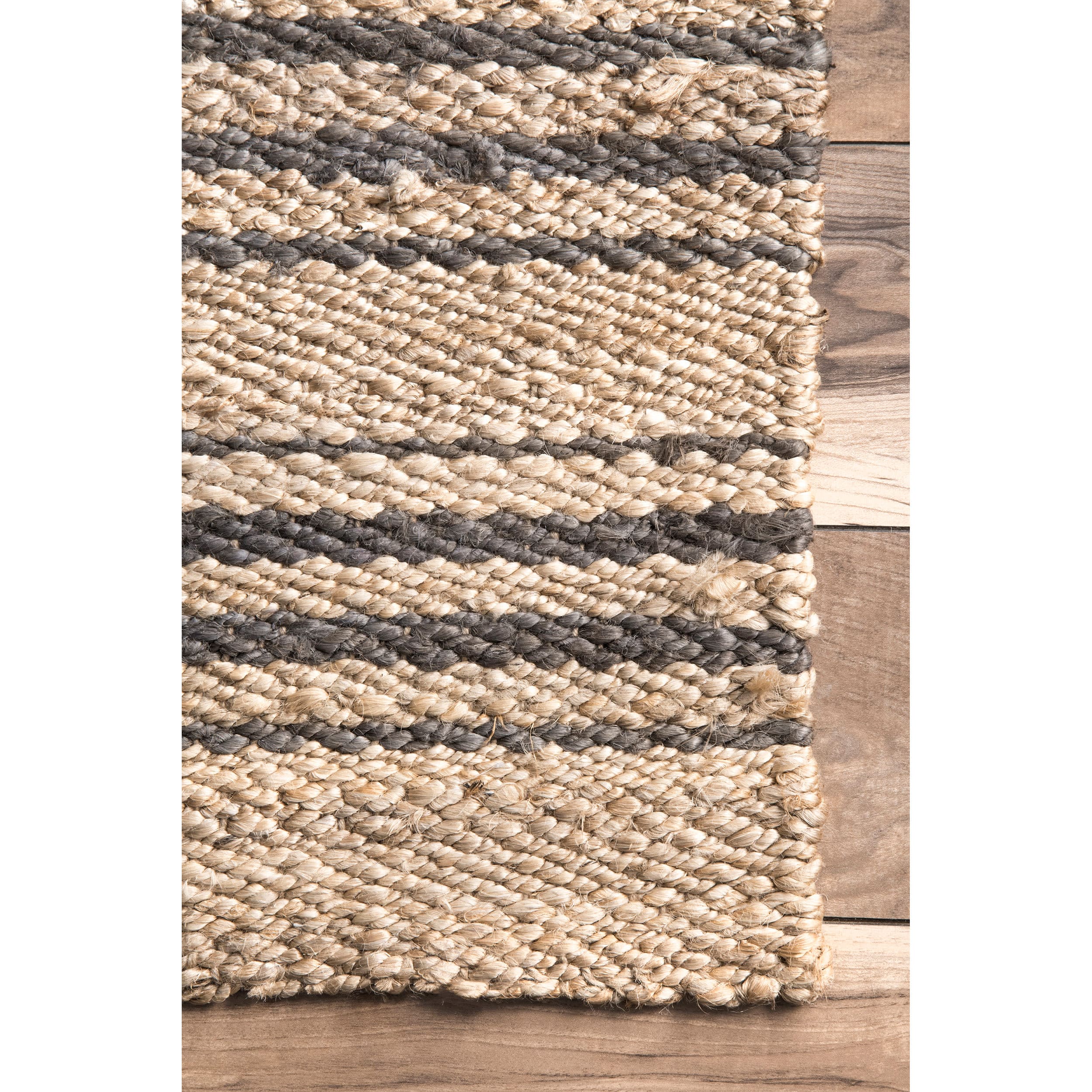 Lauren Liess x Rugs USA Hallie 9 X 12 Braided Jute Natural Indoor Solid  Coastal Area Rug in the Rugs department at
