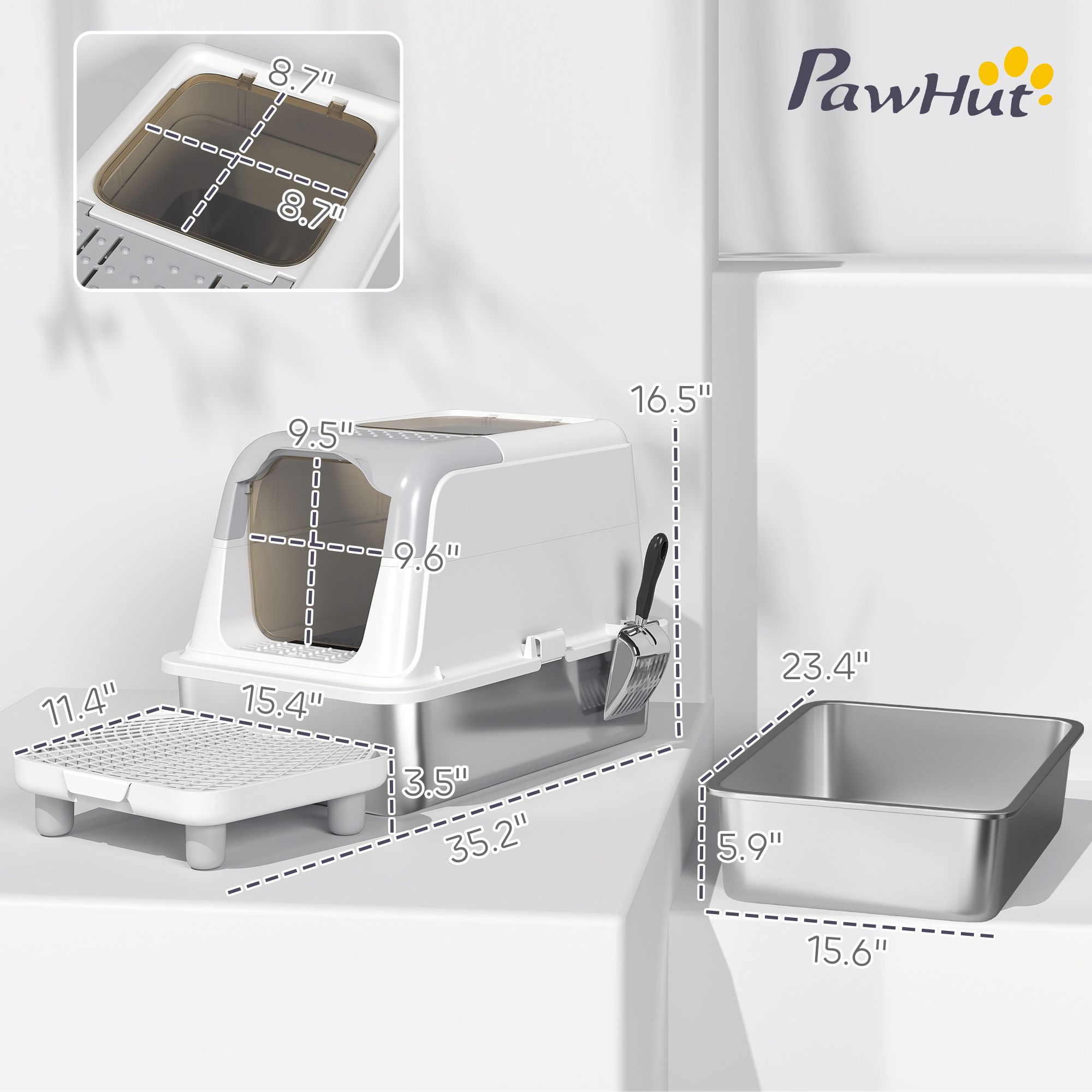 JUSHUA FL-X3W4PY Cat-Litter-Box - Thumbnail View #3