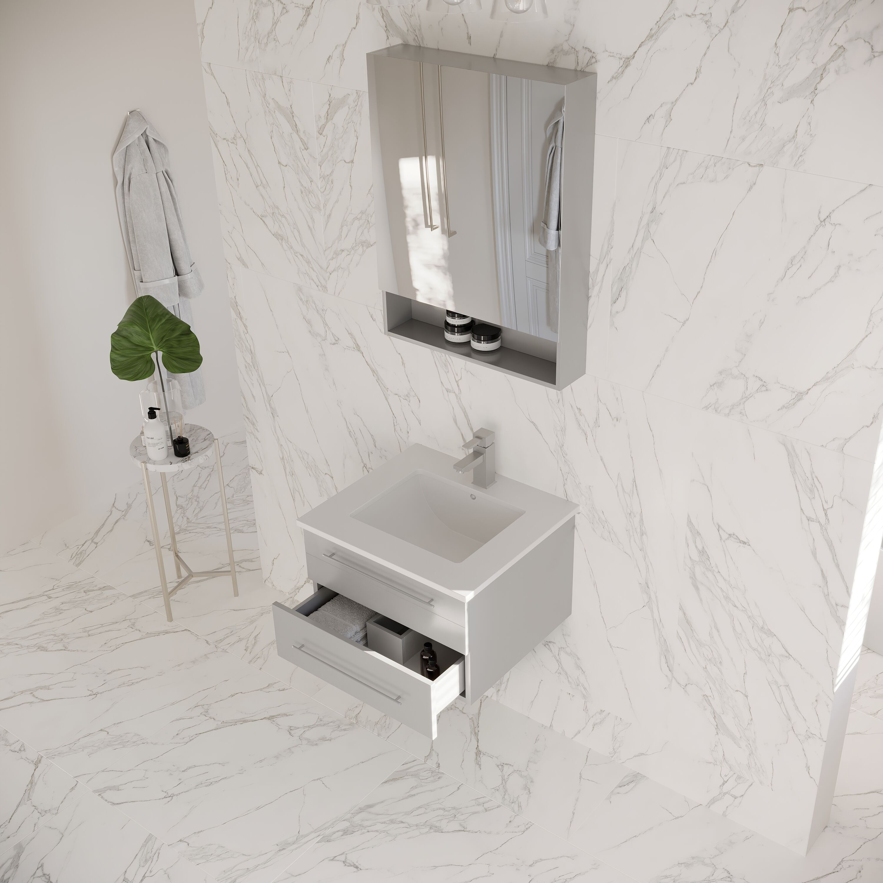 Fresca FVN6124GR-UNS Bath-Vanity-Combo - View #3