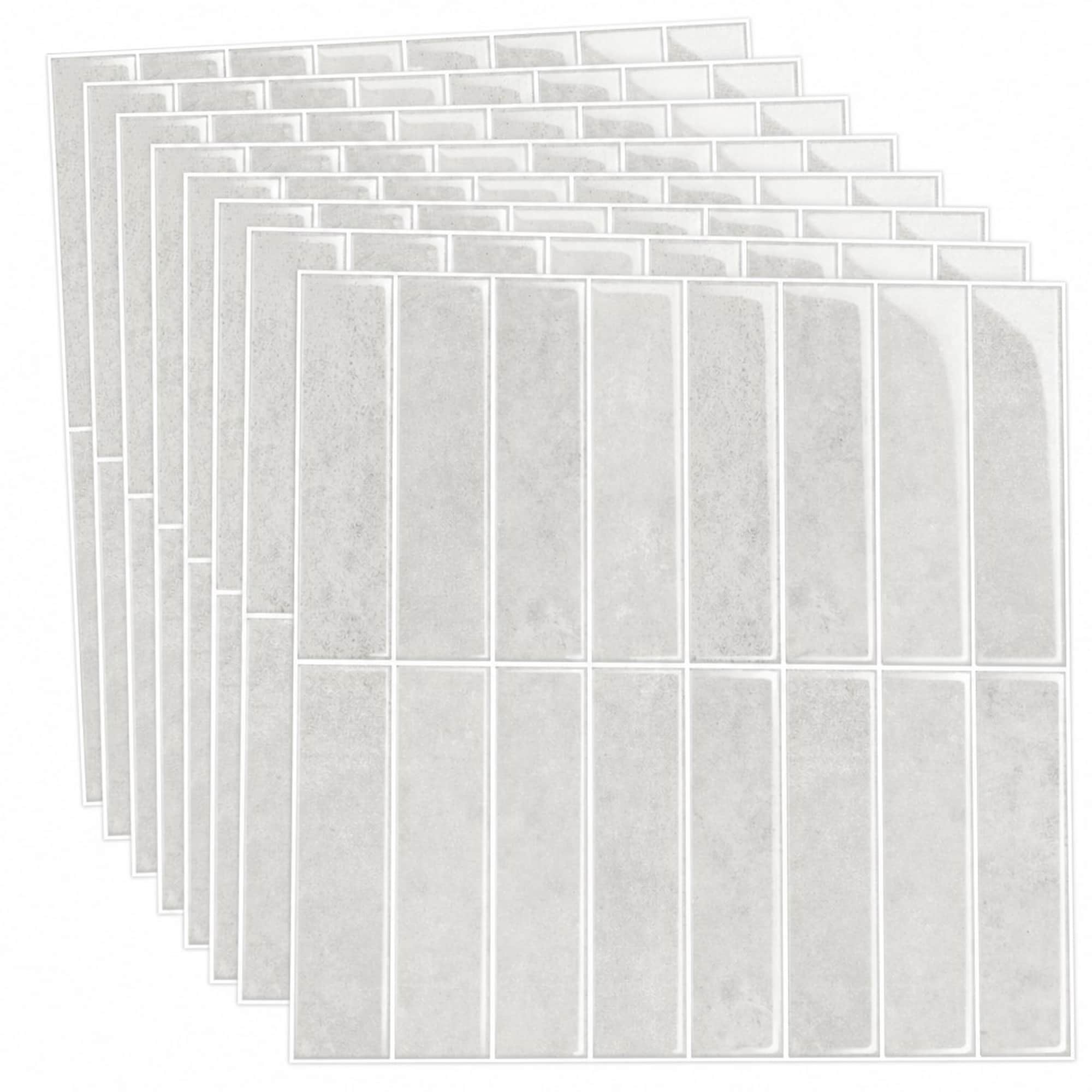 Numhew 11.8in x 11.8in 10-Sheet 3D Gray-Beige Peel and Stick Backsplash Tile