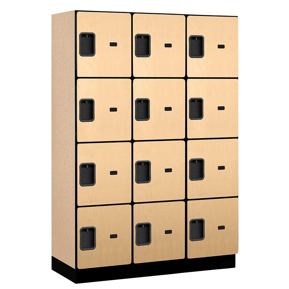 SALSBURY INDUSTRIES 18-24368MAP 18-24000 Series 18" Wide Four Tier Designer Wood Locker 54-Inches W x 76-Inches H x 18-Inches D Wood Full Storage Lockers
