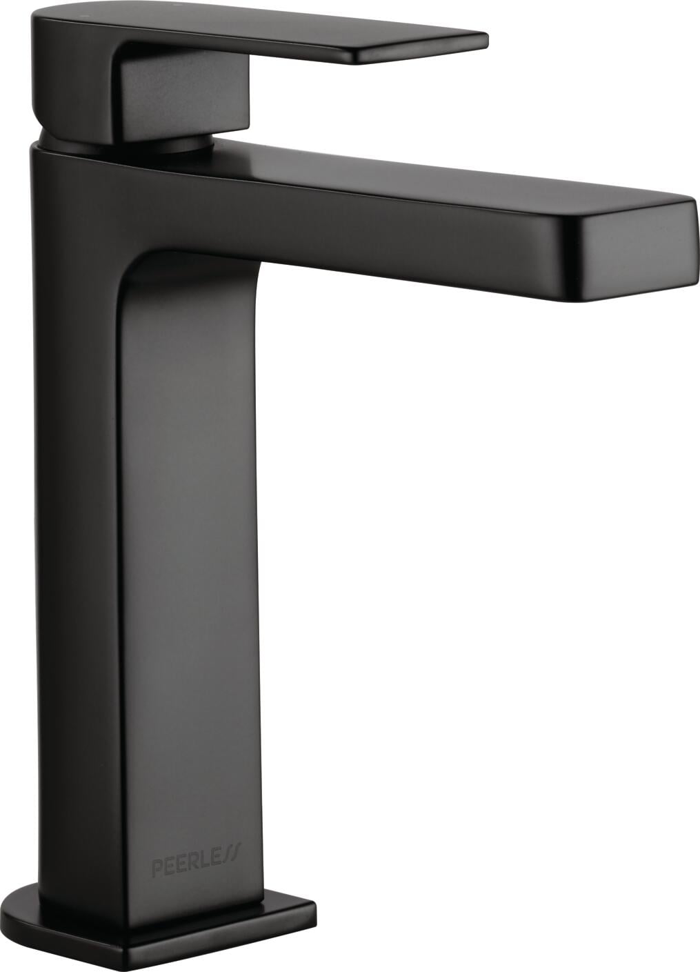 Peerless P1519LF-BL-HA Xander Matte Black Single hole 1-handle WaterSense Low-arc Residential Handle Bathroom Sink Faucet with Drain with Deck Plate