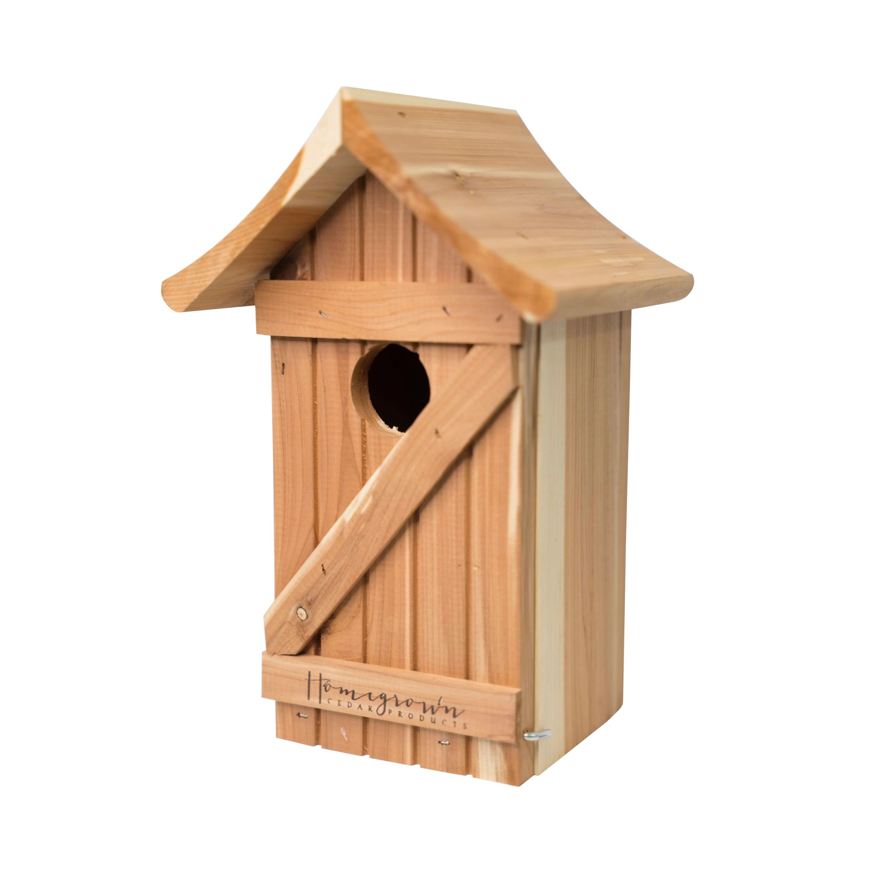 HomeGrown CBF-03178 10.75-in H Natural Cedar Wood Bluebirds Nesting box Bird House